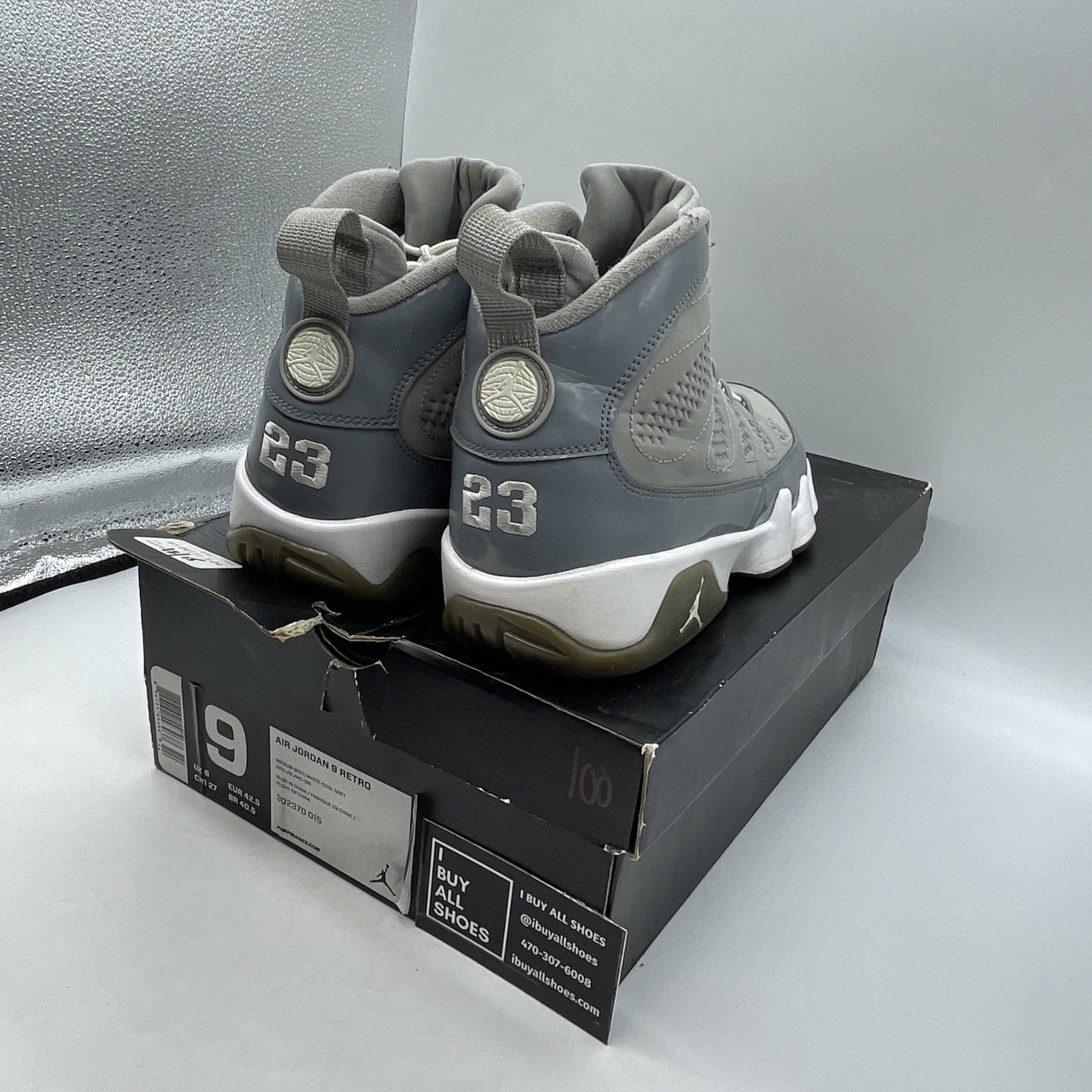Size 9 - Air Jordan 9 Retro 2012 Cool Grey (302370-015)