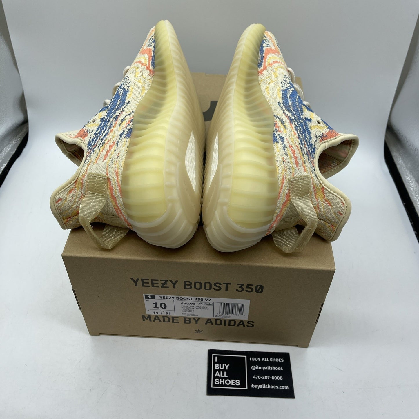 Size 10 - adidas Yeezy Boost 350 V2 Low MX Oat Blue Orange Suede (GW3773)