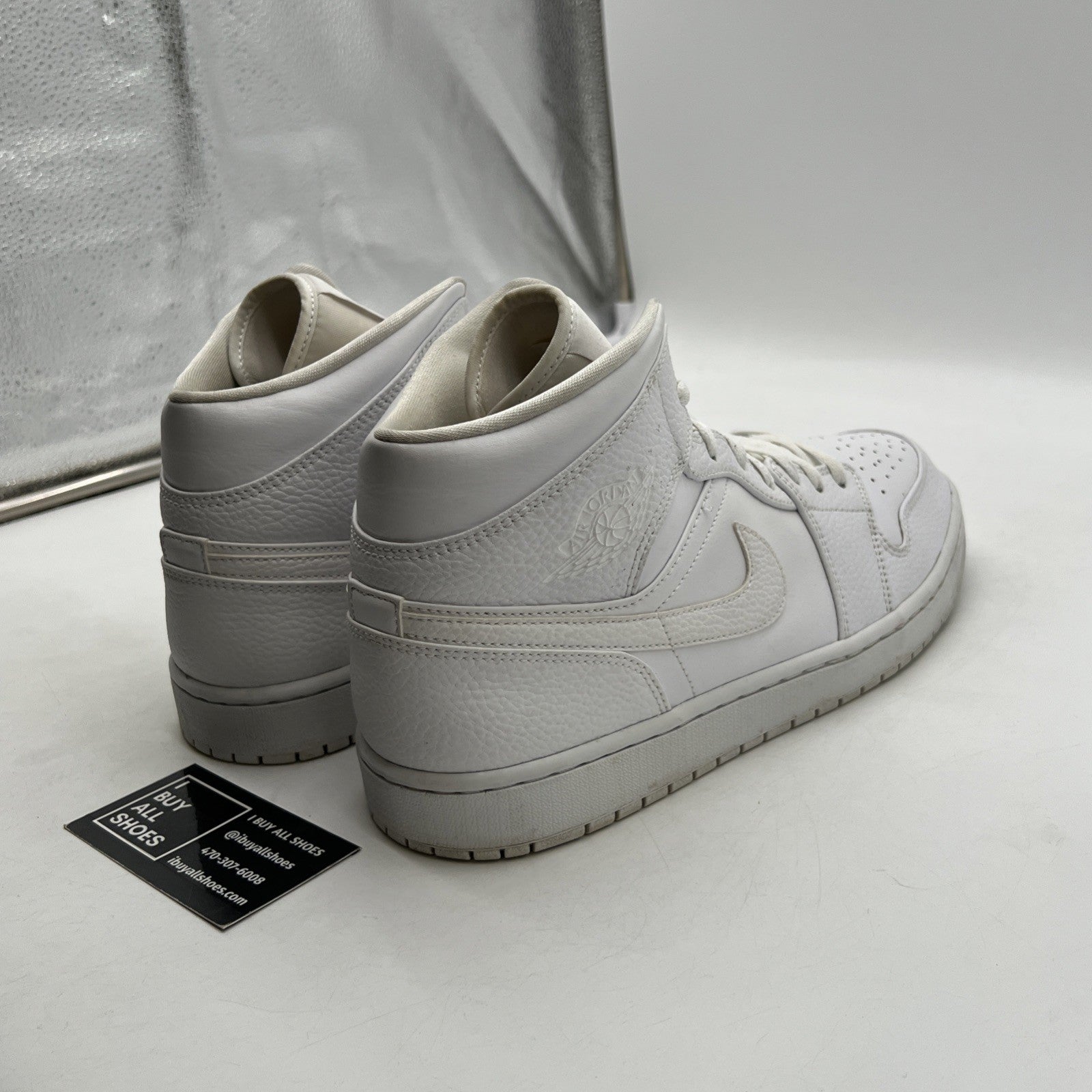 Size 13 - Air Jordan 1 Mid Triple White - (554724-130)