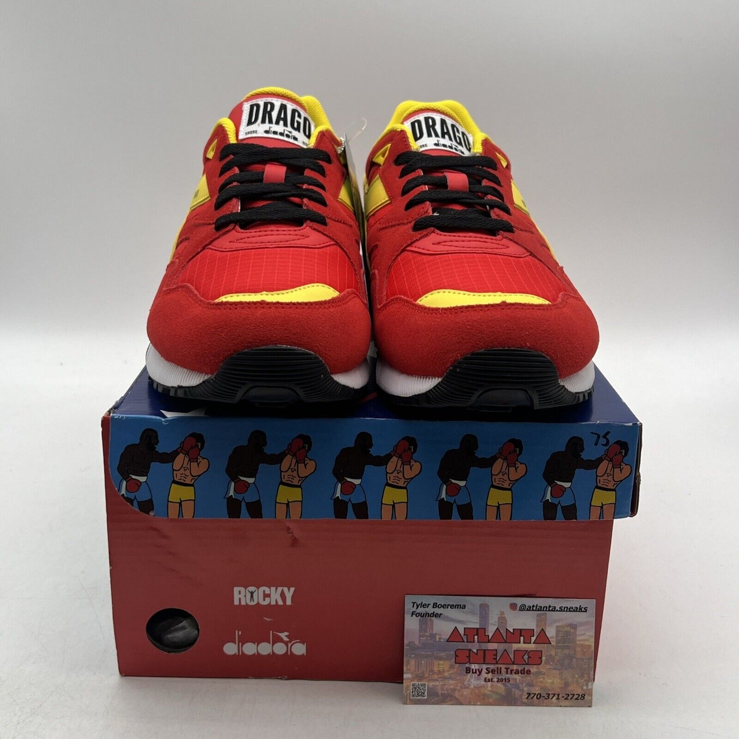 Size 11.5 - Diadora N9002 Rocky Ivan Drago Red Yellow Suede (501178831-C6852)