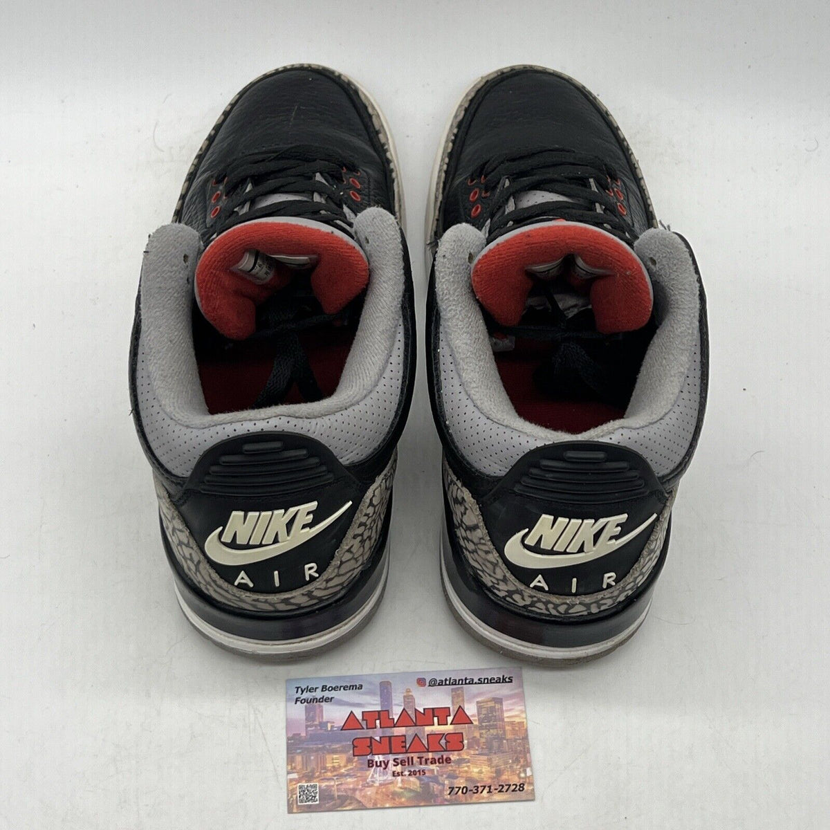 Size 8 - Jordan 3 Retro OG Mid Black Cement Red Leather (854262-001)