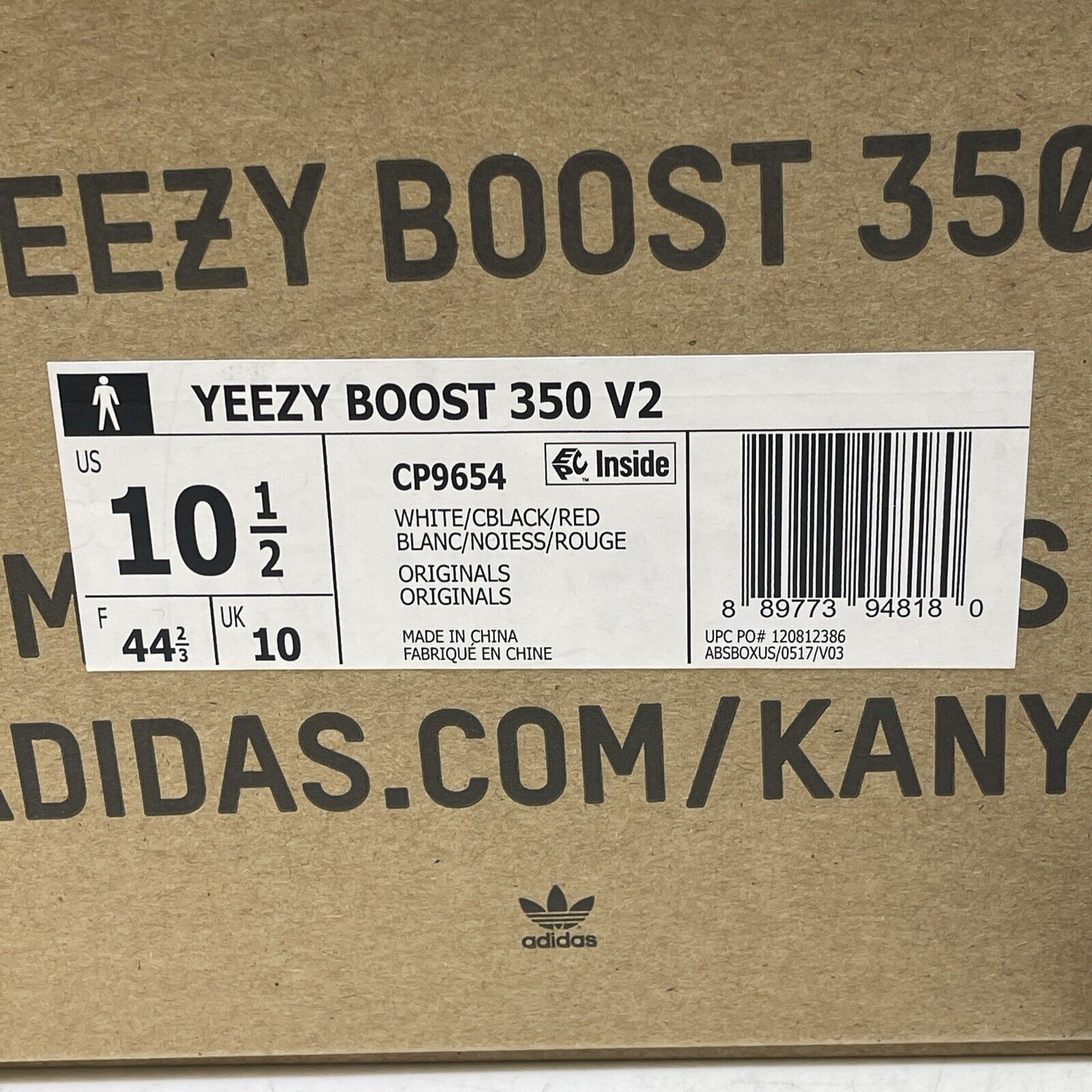 Size 10.5 - adidas Yeezy Boost 350 V2 Low Zebra Black White Red Suede (CP9654)