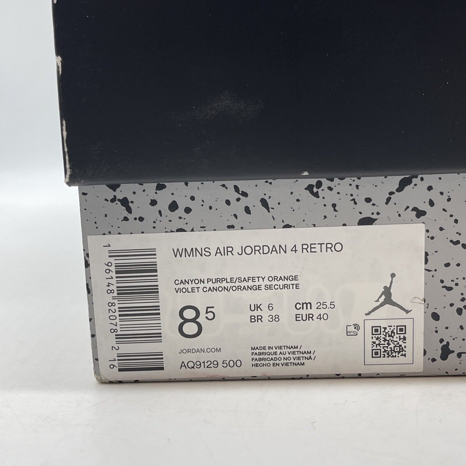 Size 8.5W - Jordan 4 Retro Mid Canyon Purple Black Green White (AQ9129-500)