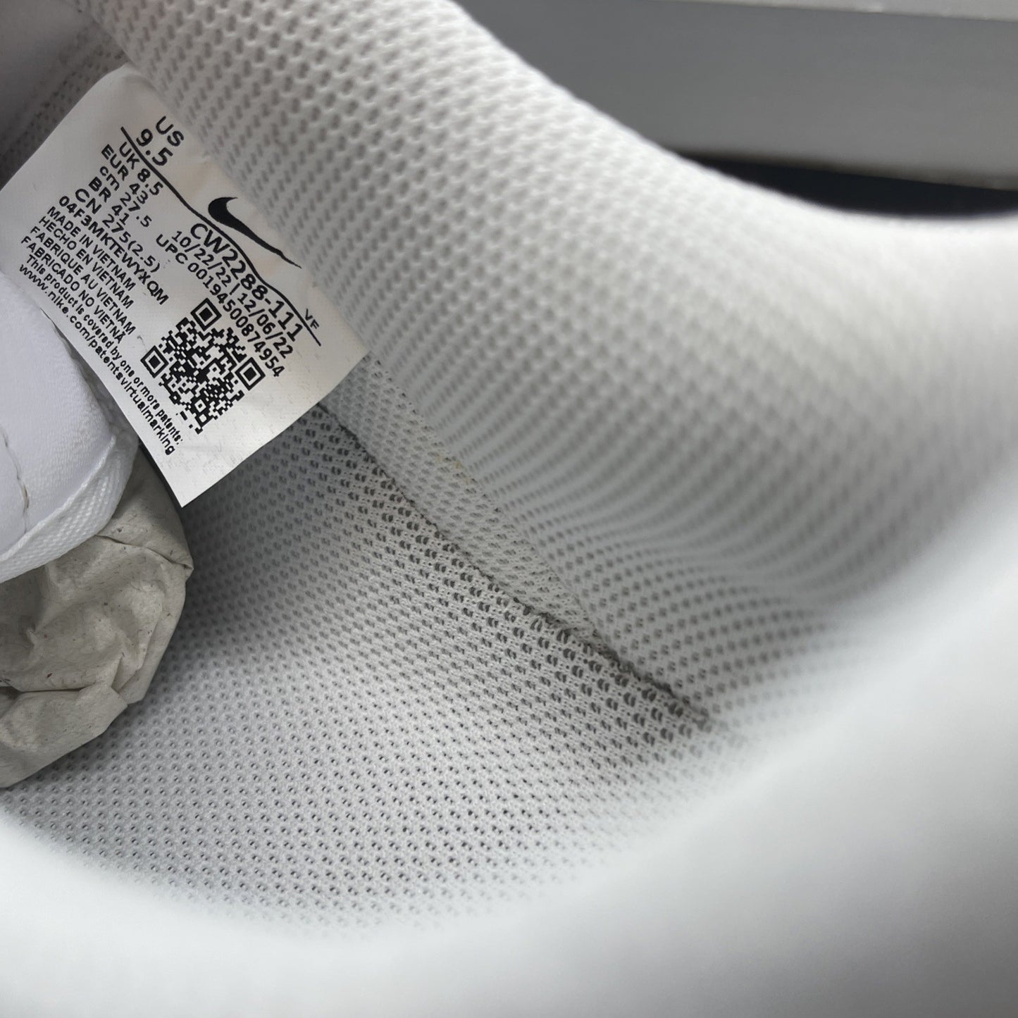 Size 9.5 - Nike Air Force 1 '07 Low Triple White (CW2288-111)