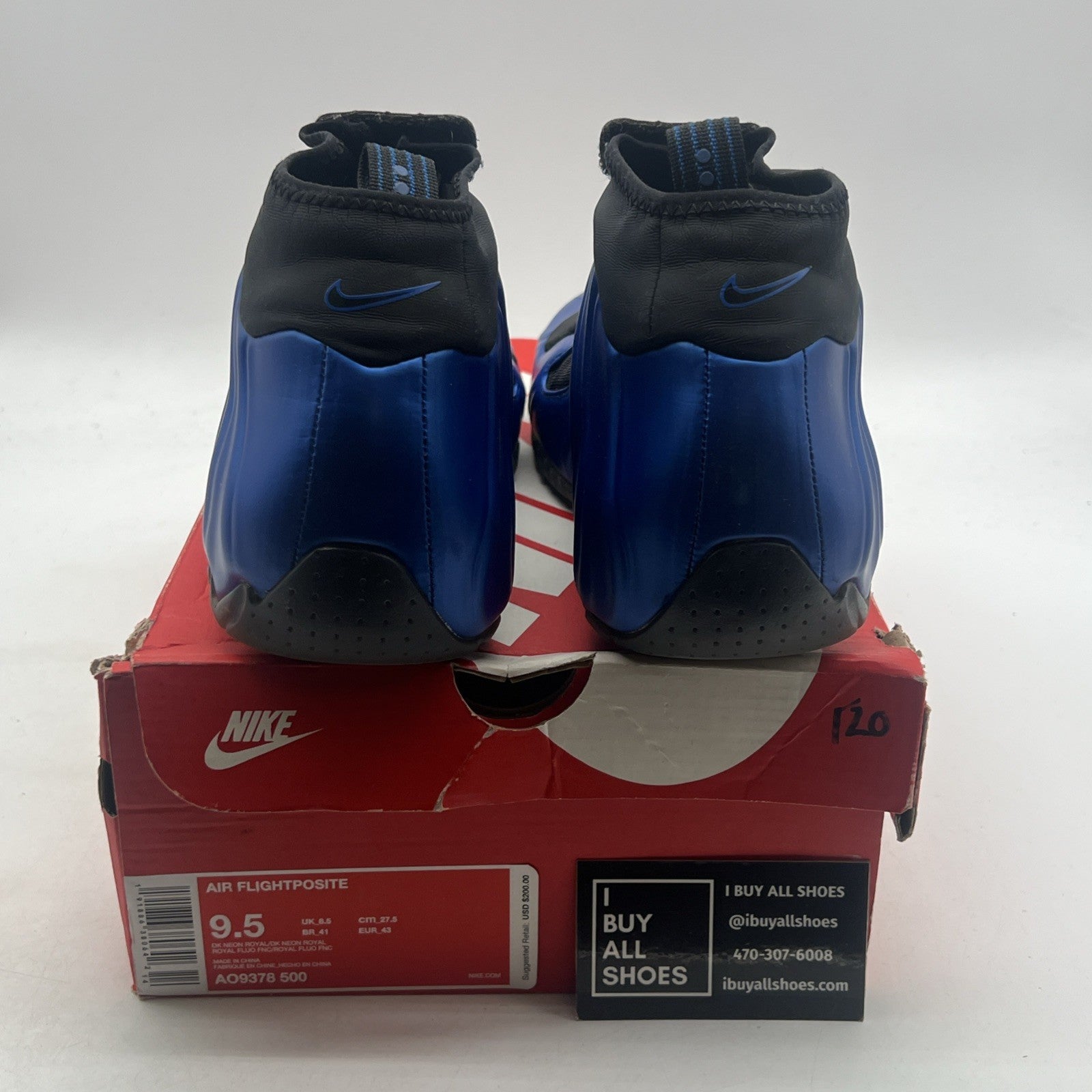 Size 9.5 - Nike Air Flightposite One Dark Neon Royal (AO9378-500)