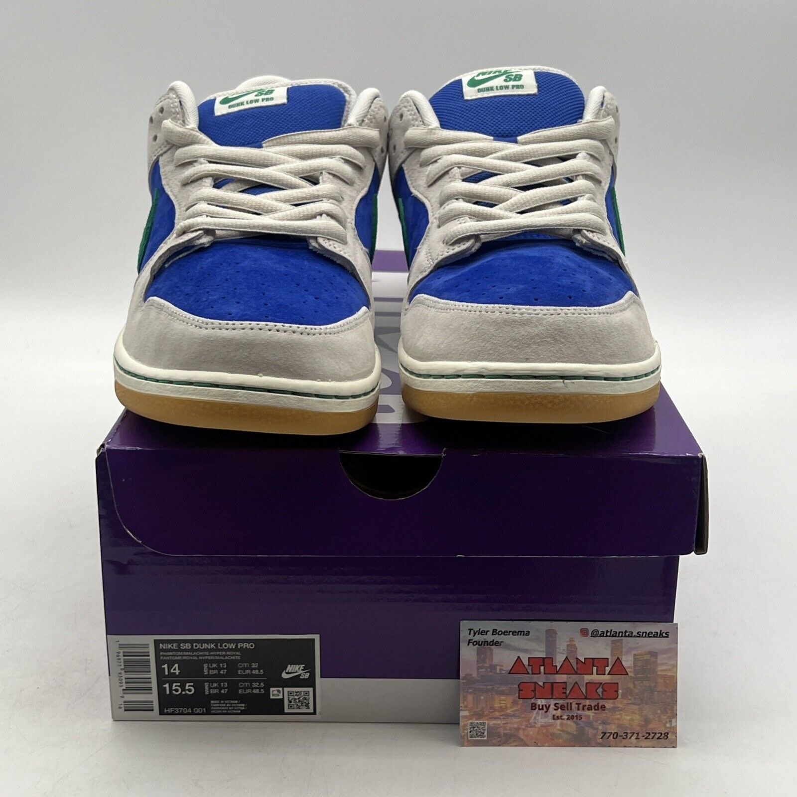 Size 14 - Nike Dunk SB Low Hyper Royal Malachite Blue Purple (HF3804-001)