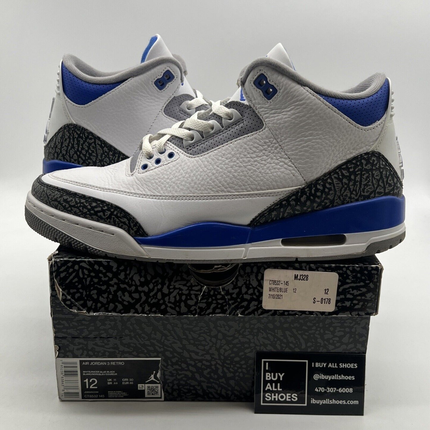 Size 12 - Air Jordan 3 Retro Mid Racer Blue (CT8532-145)