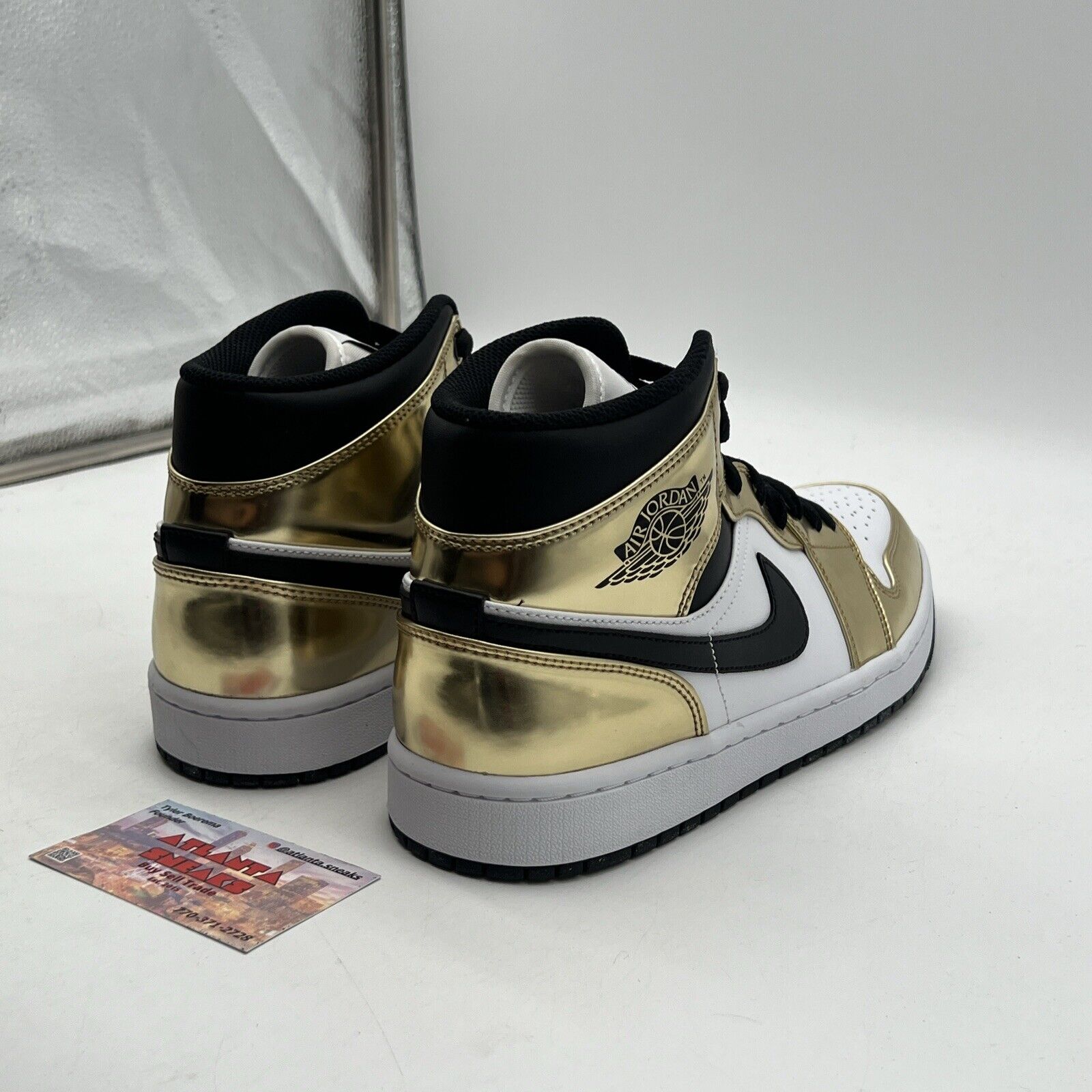 Size 10 - Jordan 1 Mid SE Metallic Gold 2020 Black White Leather (DC1419-700)