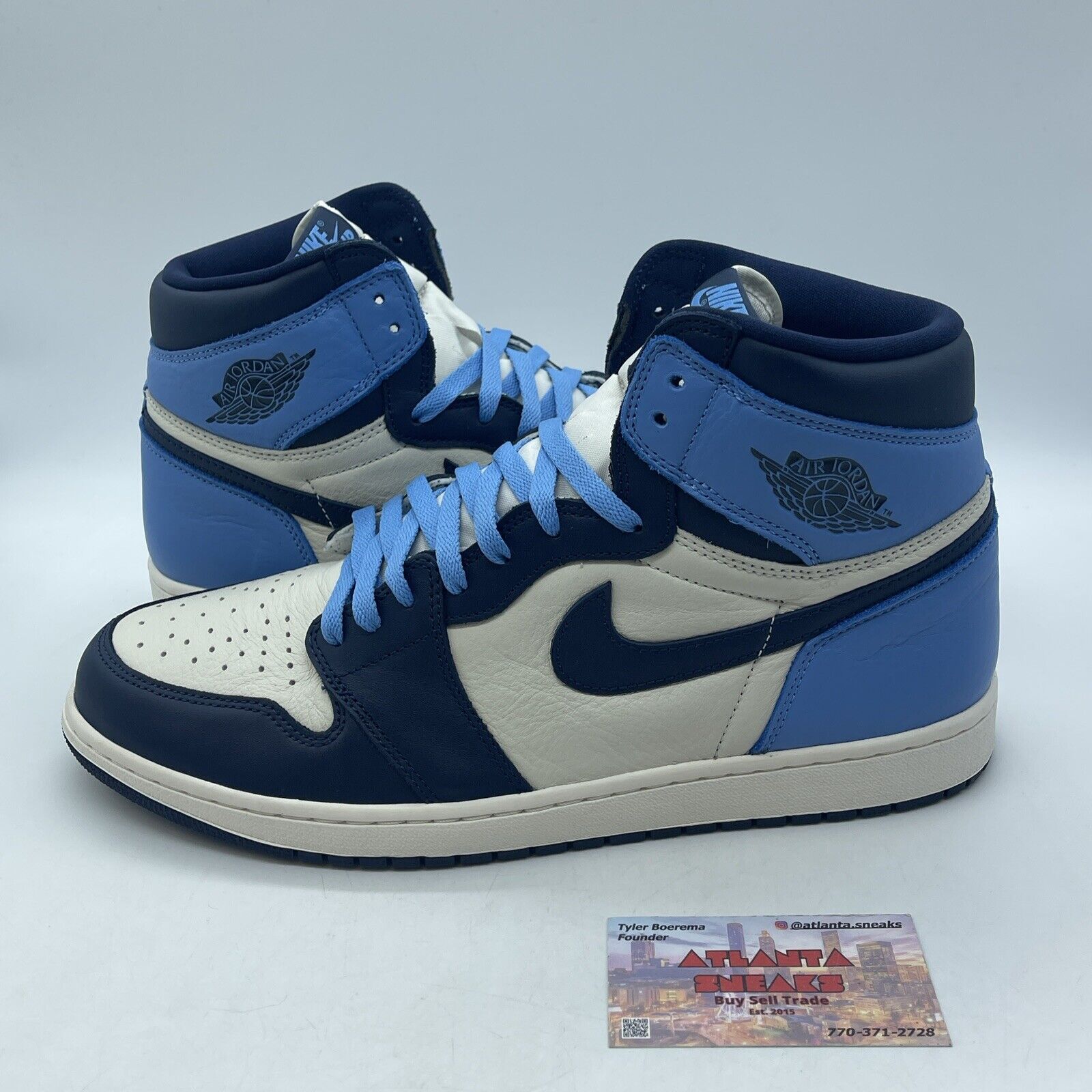 Size 13 - Jordan 1 Retro OG High Obsidian UNC 2019 Blue White (555088-140)