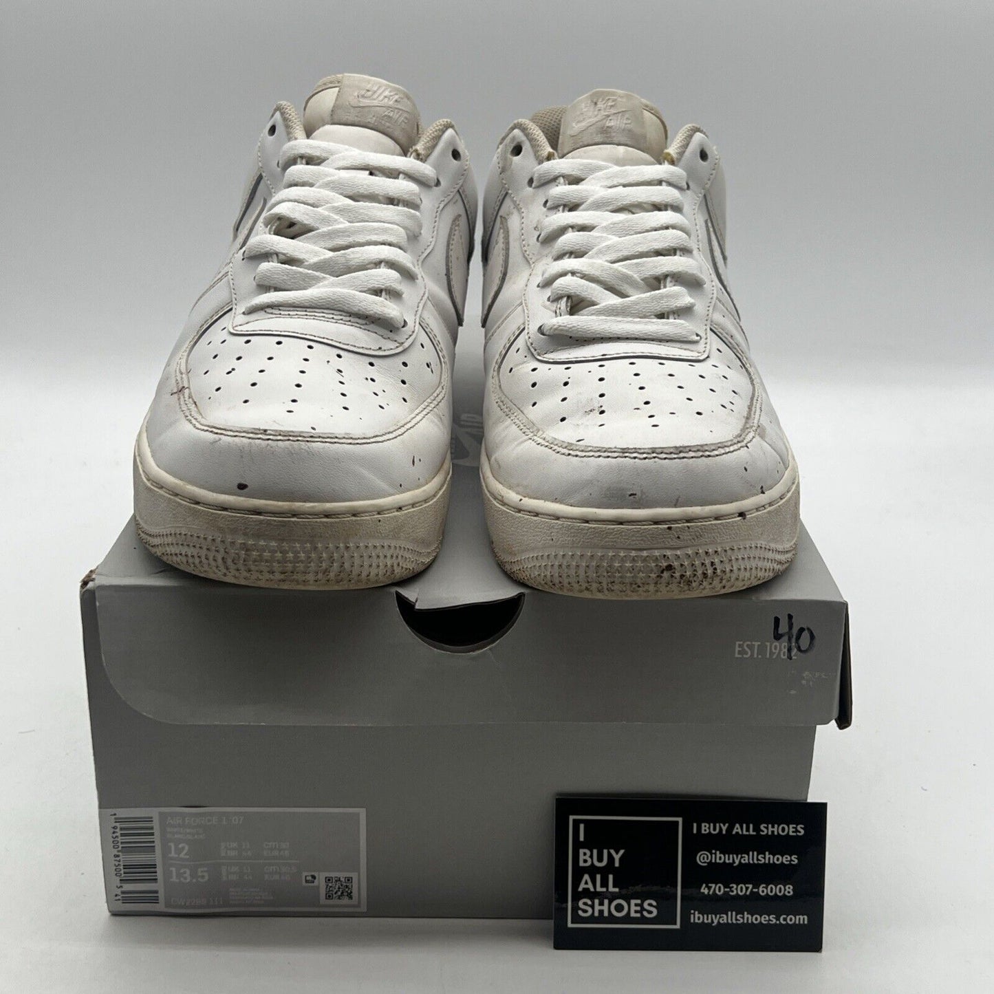 Size 12 - Nike Air Force 1 '07 Low Triple White (CW2288-111)