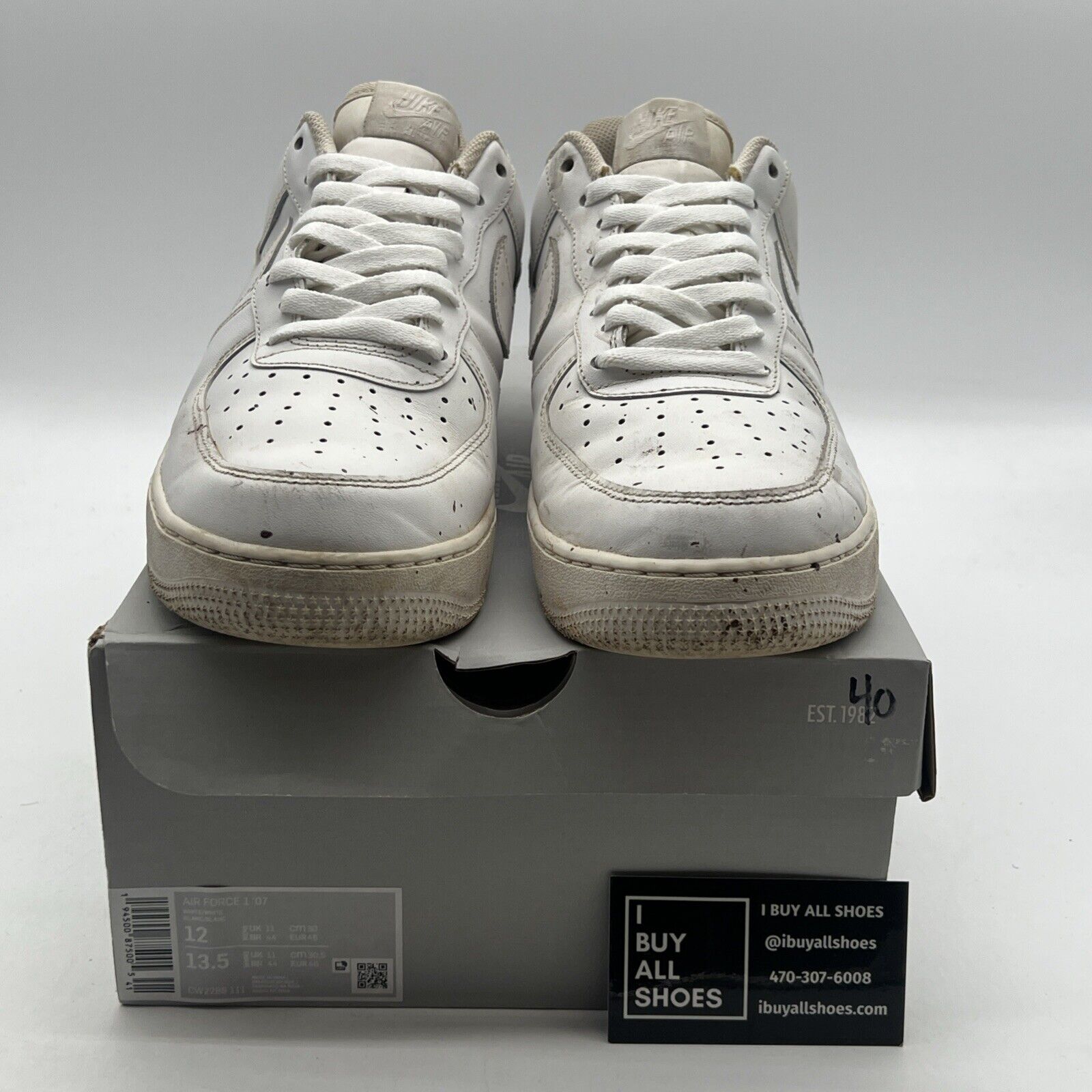 Size 12 - Nike Air Force 1 '07 Low Triple White (CW2288-111)