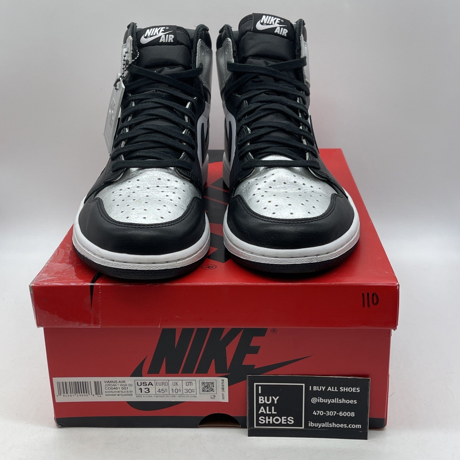 Size 13 - Air Jordan 1 High OG Metallic Silver (CD0461-001)