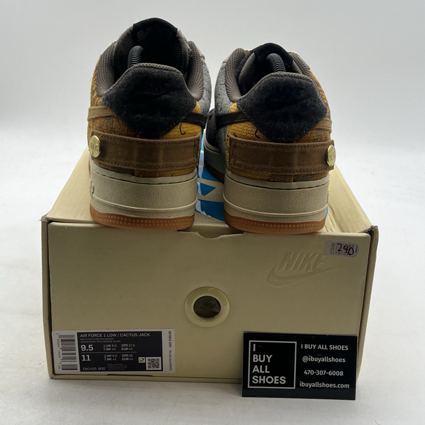 Size 9.5 - Nike Air Force 1 Low x Travis Scott Cactus Jack (CN2405-900)