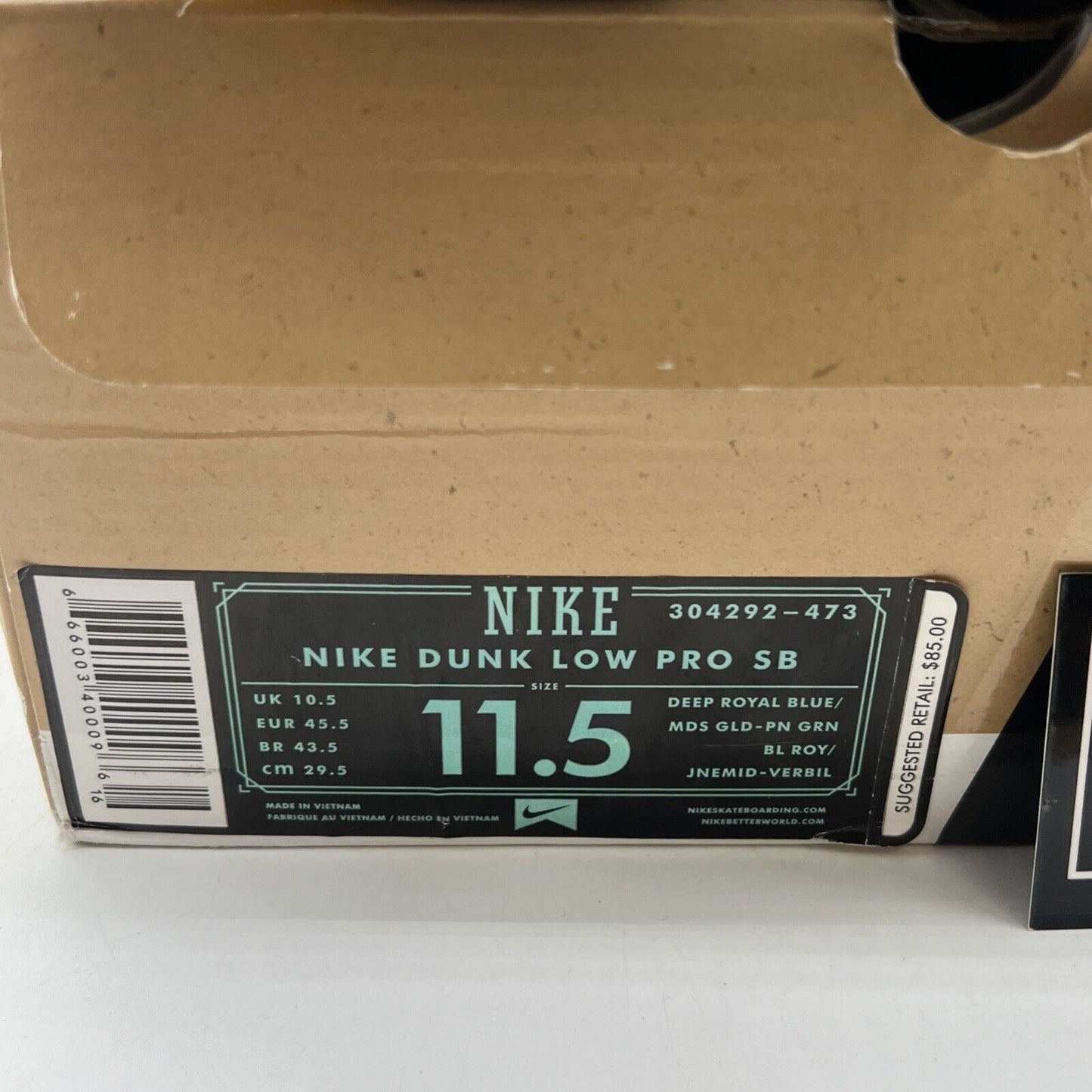 Size 11.5 - Nike Dunk Pro SB Low Royal Blue Midas Gold (304292-473)