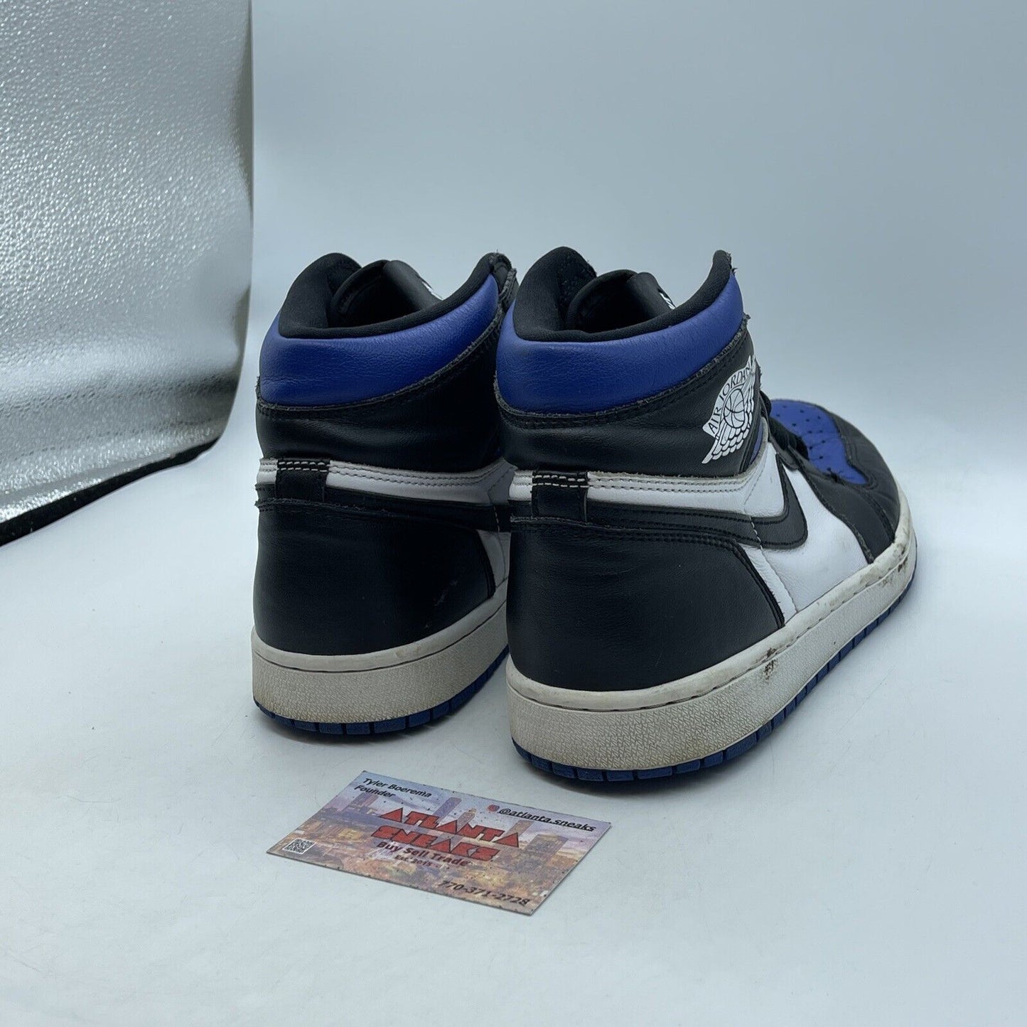 Size 9.5 - Jordan 1 Retro OG High Royal Toe Blue Black White Leather (555088-041