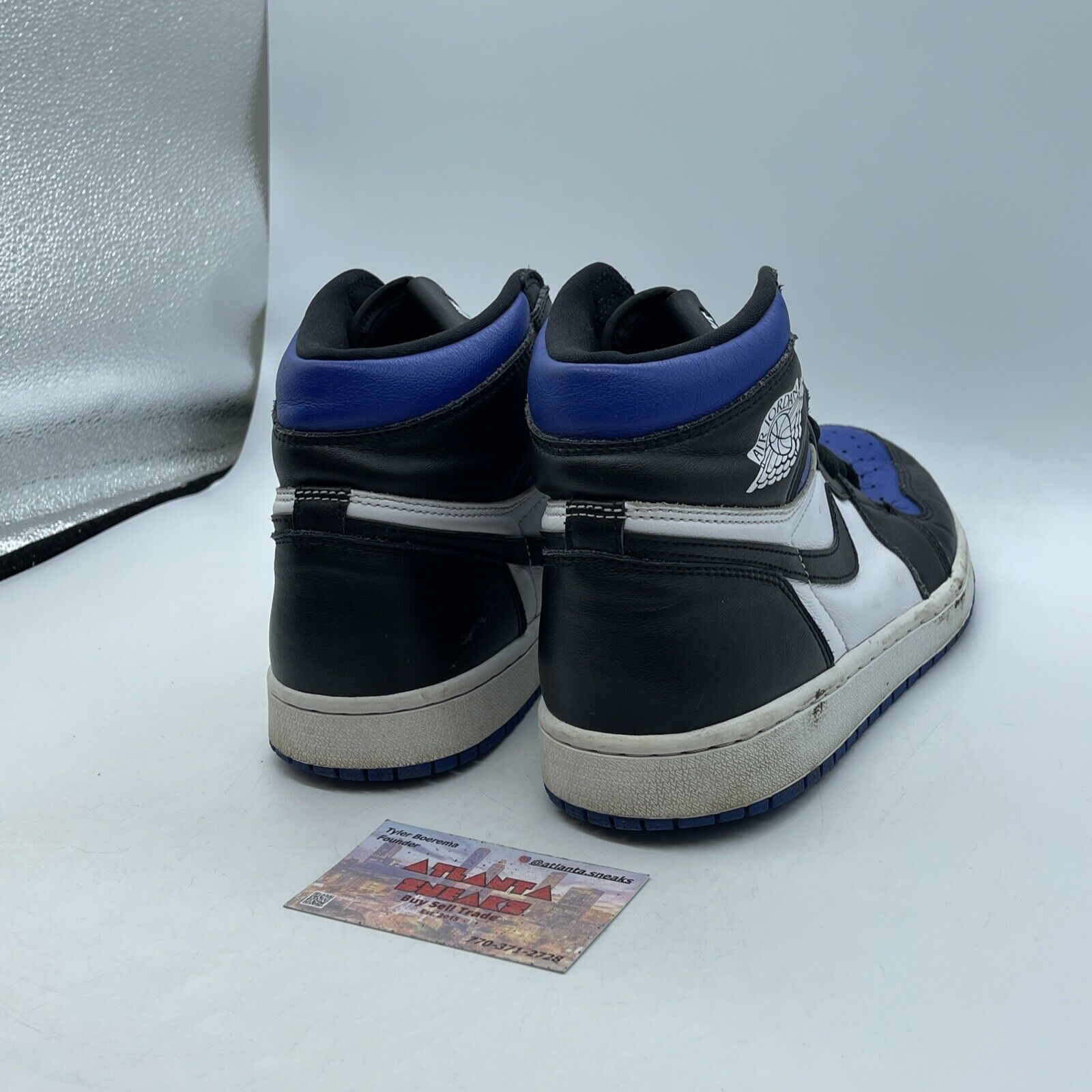 Size 9.5 - Jordan 1 Retro OG High Royal Toe Blue Black White Leather (555088-041