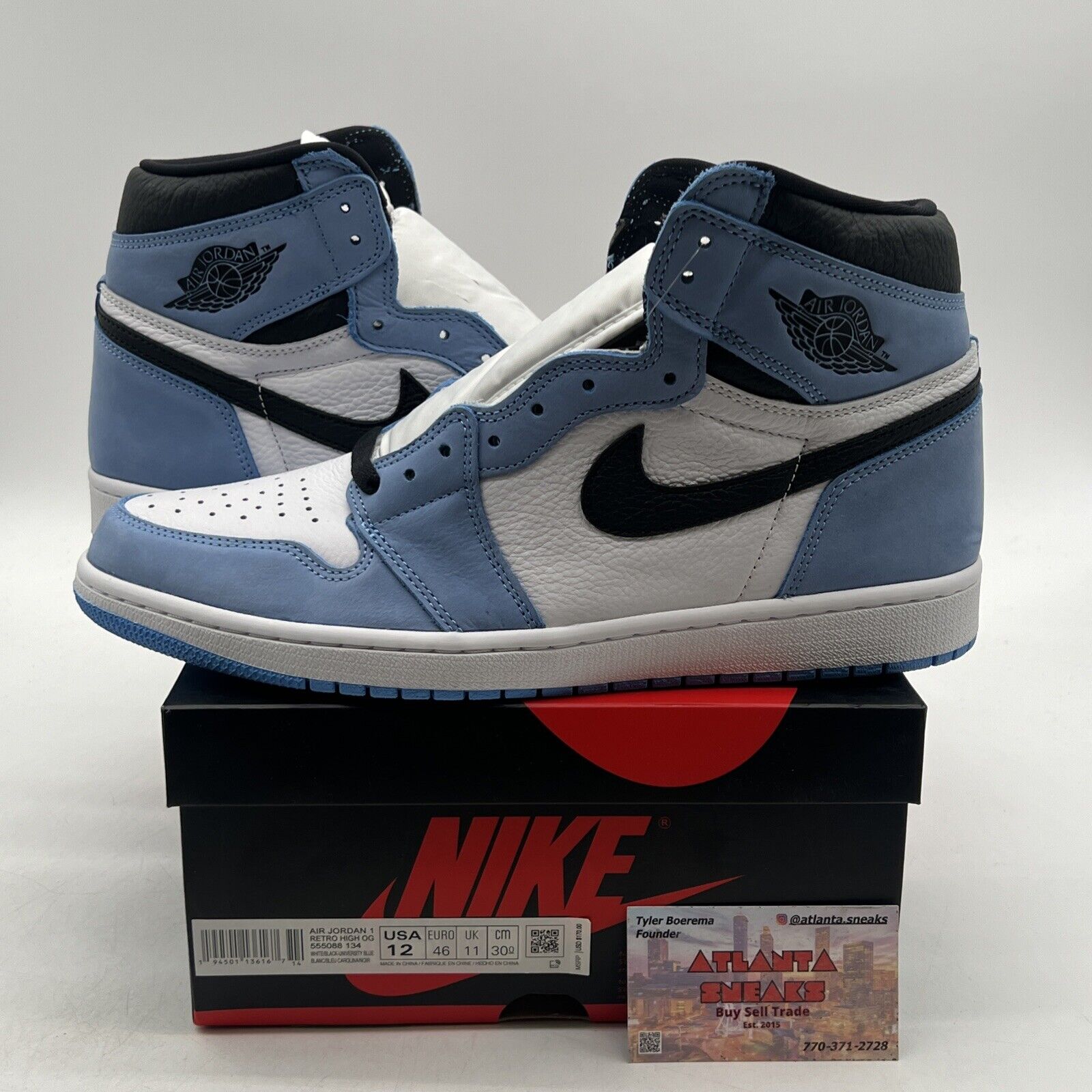 Size 12 - Jordan 1 Retro OG High University Blue Suede White (555088-134)