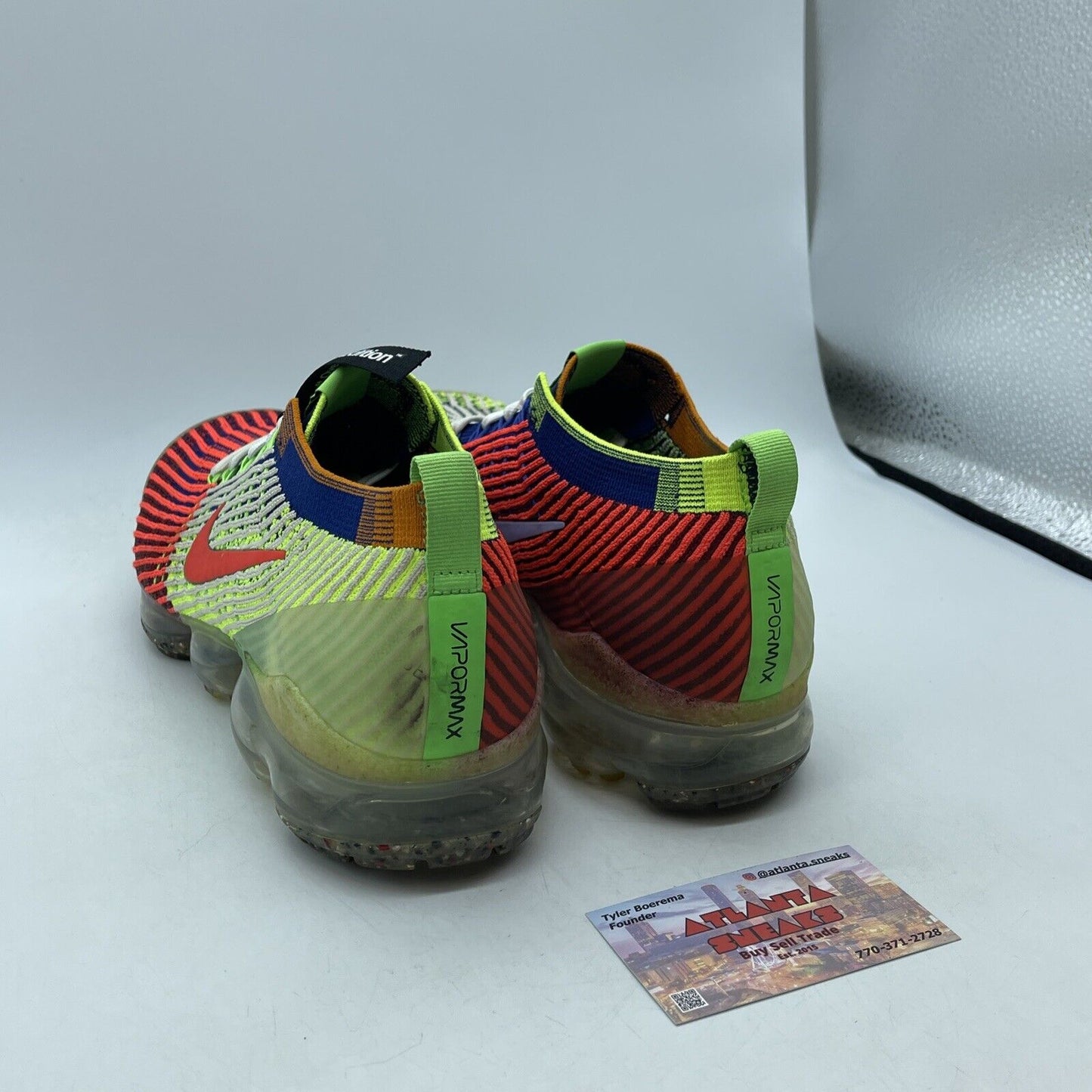Size 10 - Nike Air VaporMax Flyknit 3 Exeter Edition Blue Red Suede (DH1307-200)