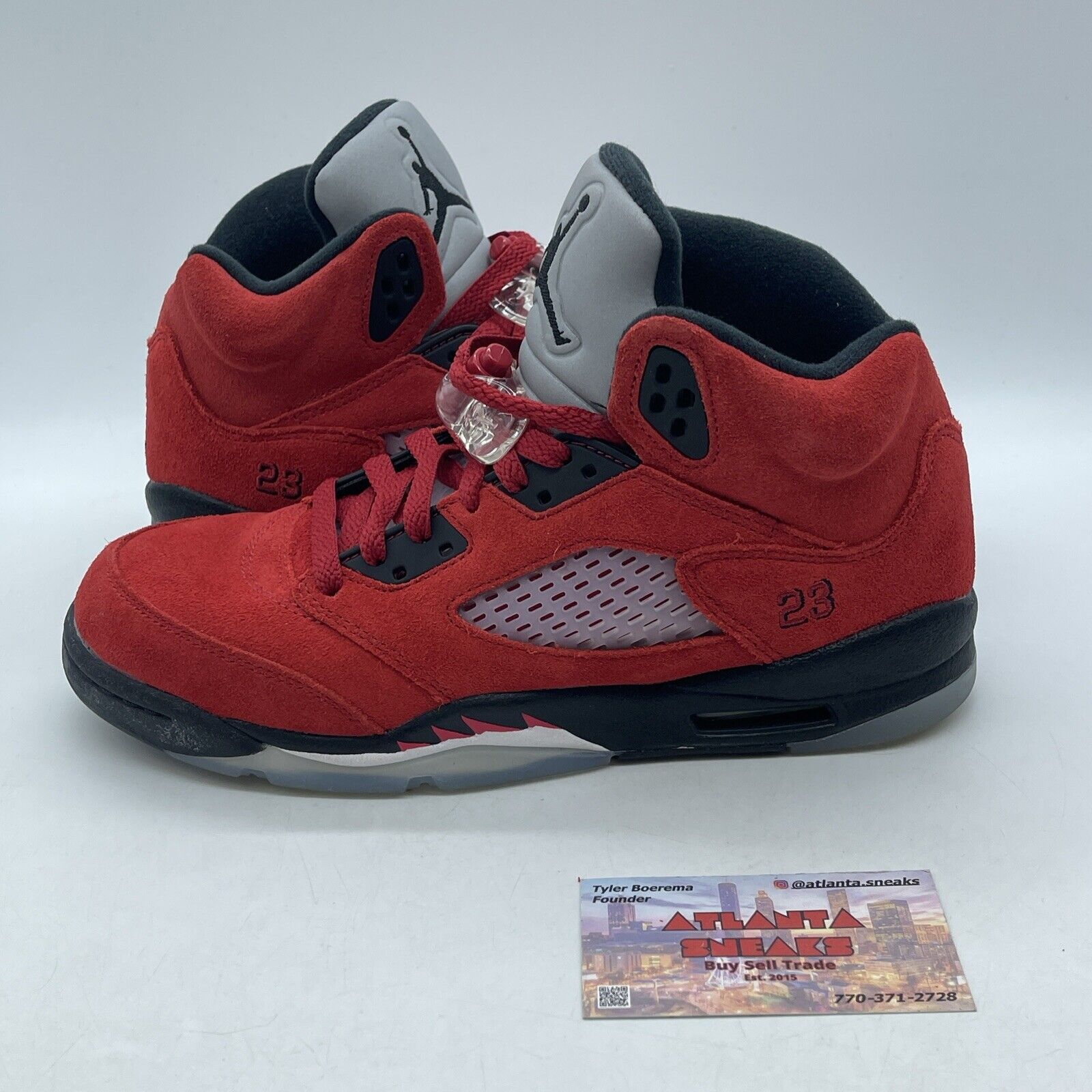 Size 7 - Jordan 5 Retro Mid Raging Bull Black Gray Red (440888-600)