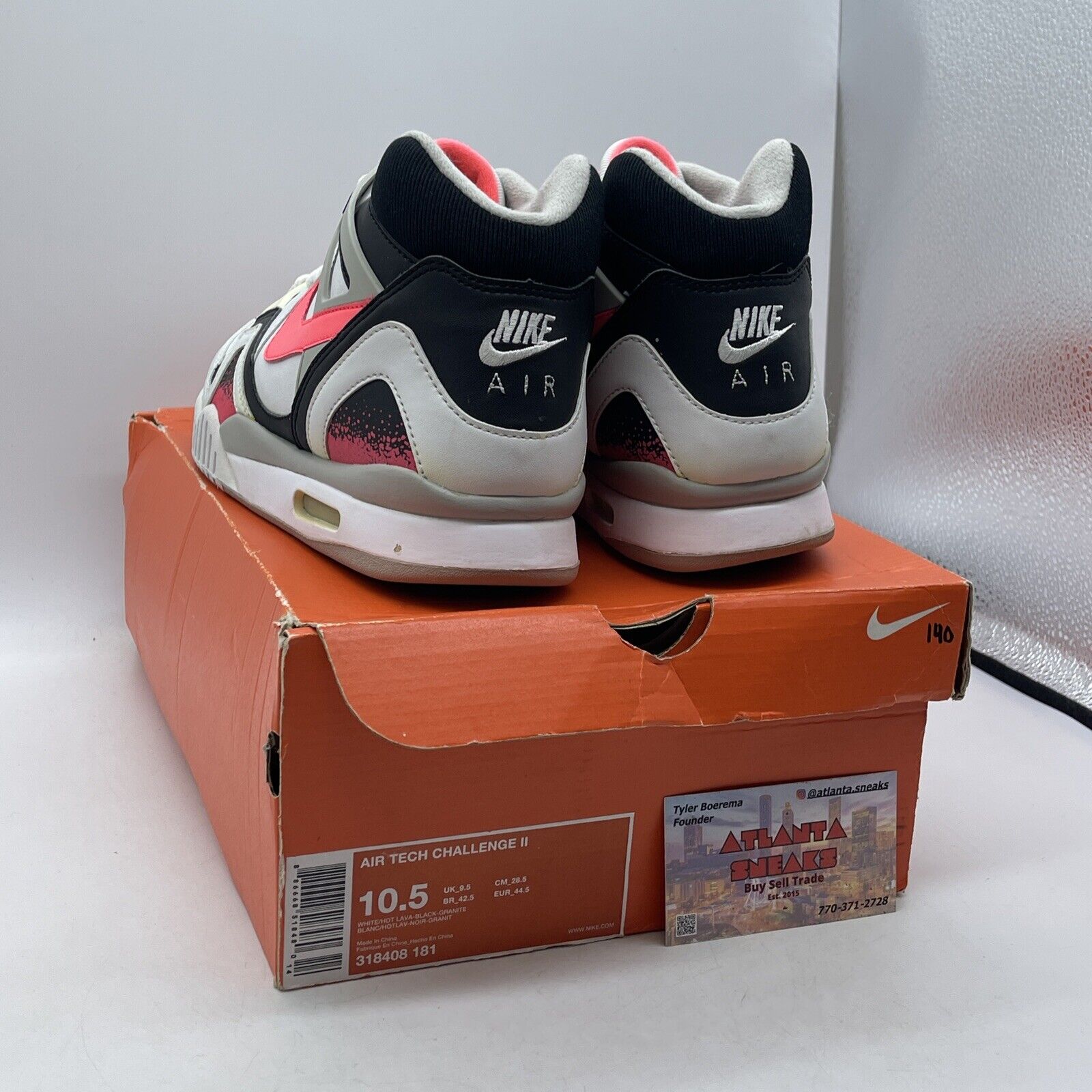 Size 10.5 - Nike Air Tech Challenge 2 2008 White Hot Lava White (318408-181)