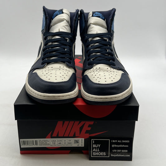 Size 12 - Air Jordan 1 Retro OG High Obsidian UNC 2019 (555088-140)