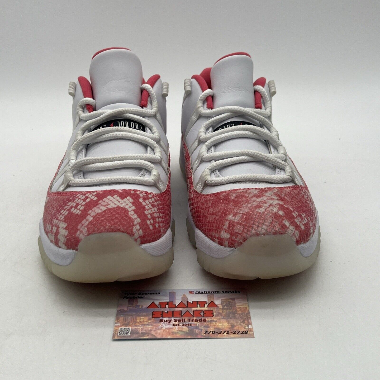 Size 10 - Air Jordan 11 Retro Low Pink Snakeskin W White Pink Leather Ah7860-106