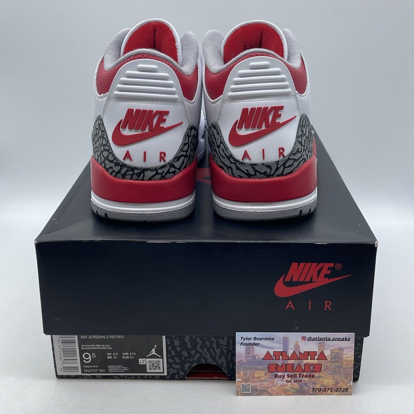 Size 9.5 - Jordan 3 Retro Mid Fire Red White Grey Leather Suede (DN3707-160)