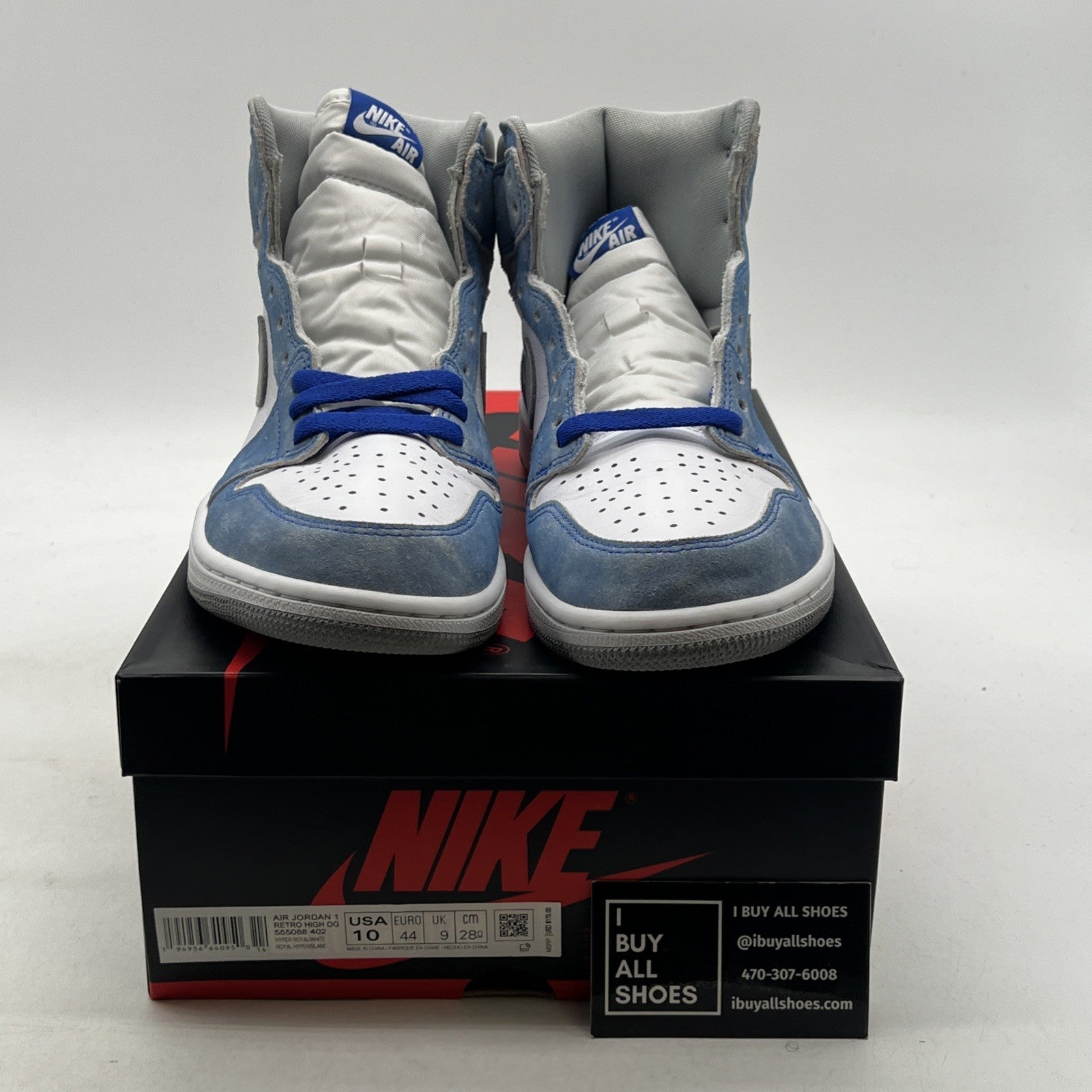 Size 10 - Air Jordan 1 Retro OG High Hyper Royal (555088-402)