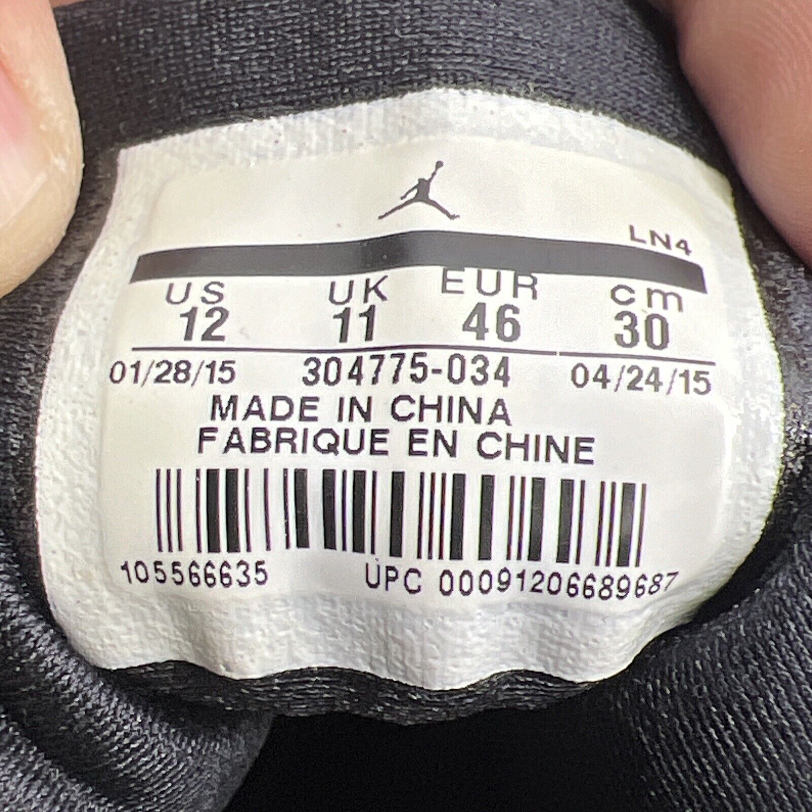Size 12 - Jordan 7 Retro Bordeaux 2015 Black Grey Suede (304775-034)