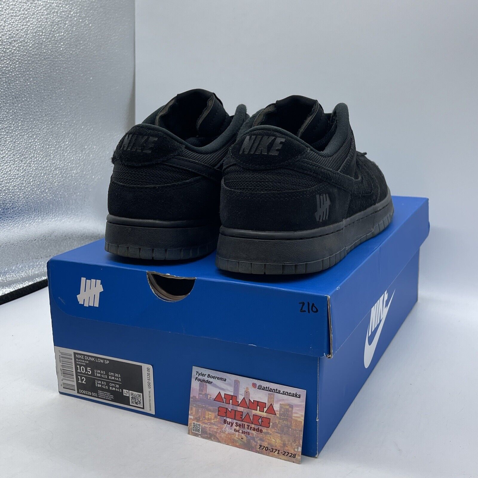 Size 10.5 - Nike Dunk Low x Undefeated Dunk Vs AF1 Black Suede (DO9329-001)