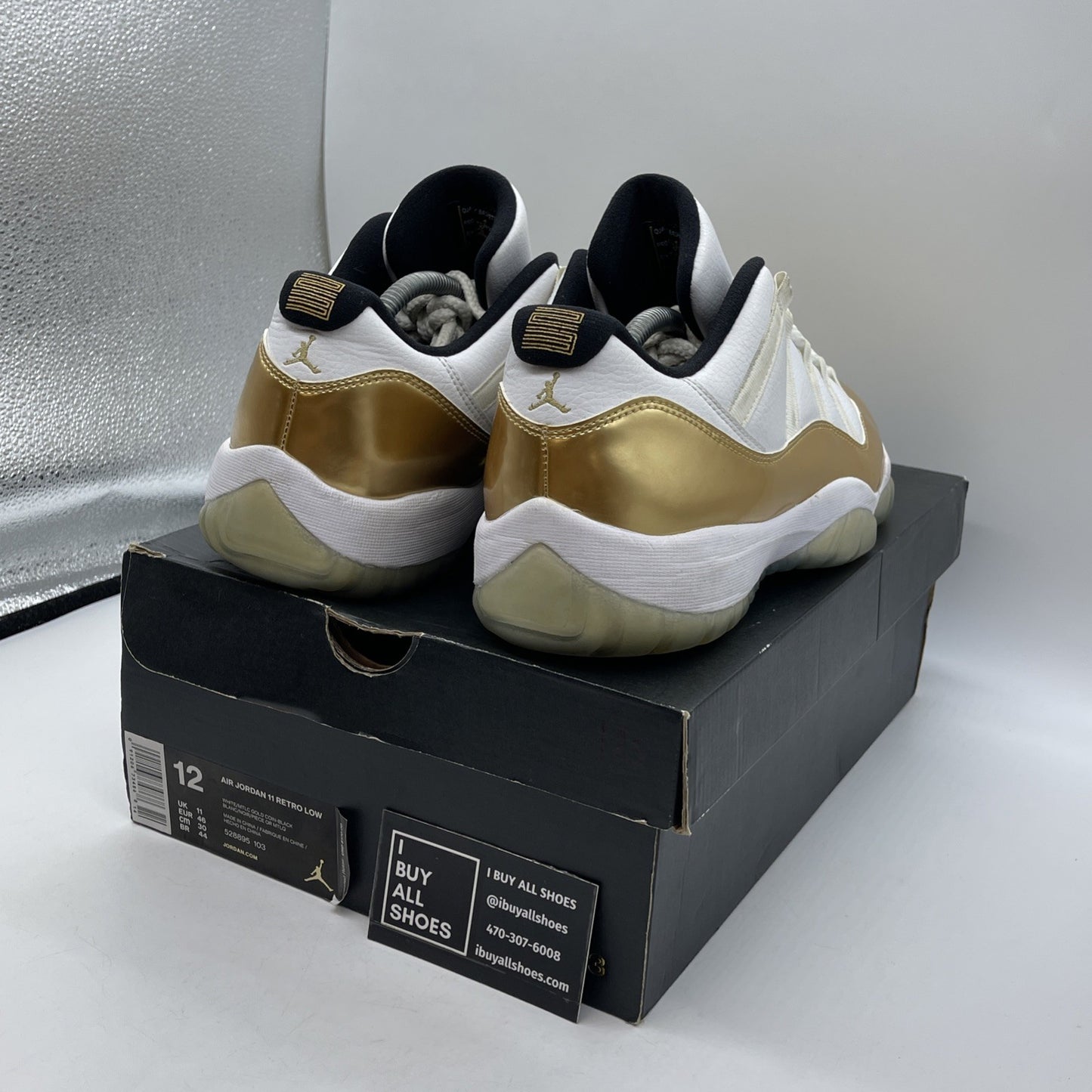 Size 12 - Air Jordan 11 Retro Low Closing Ceremony Gold Leather (528895-103)