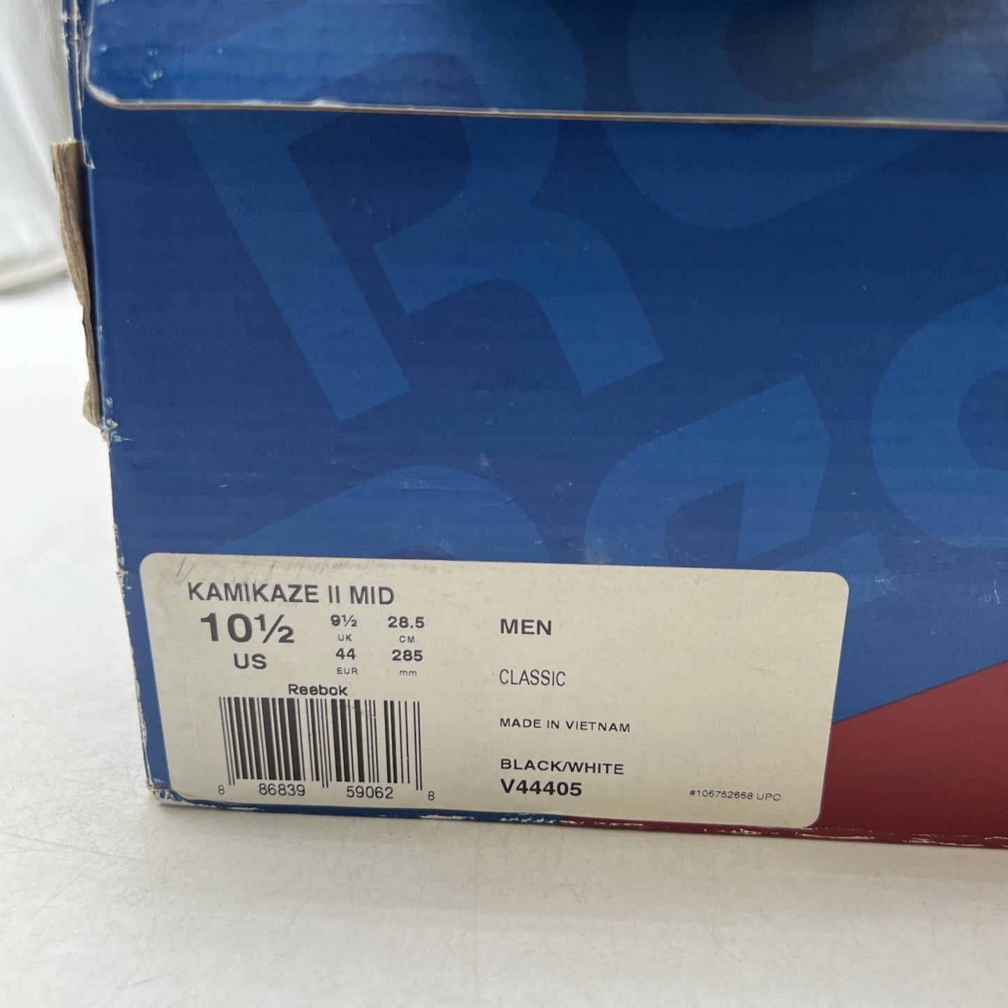 Size 10.5 - Reebok Kamikaze 2 Retro 2013 Black White (V44405)