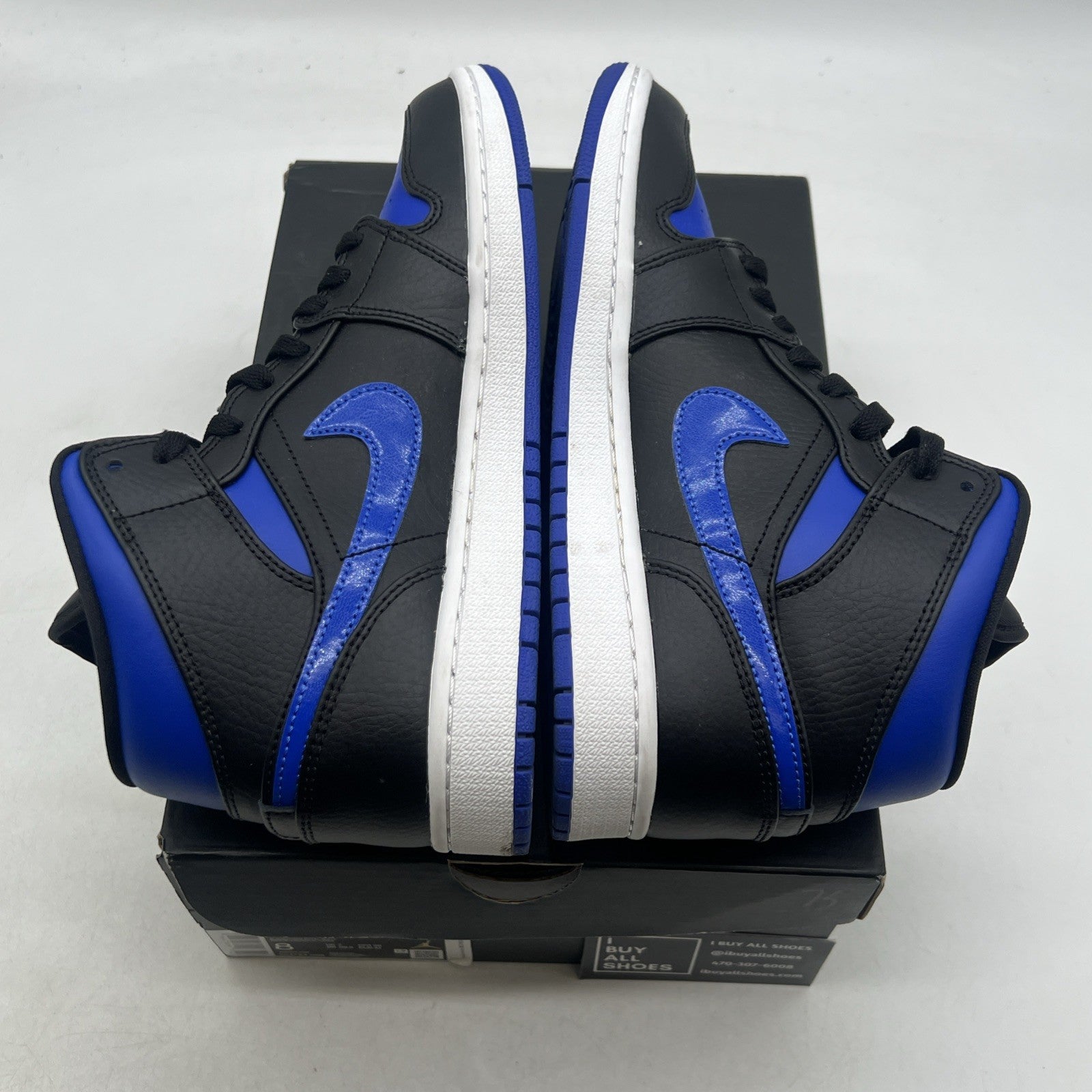 Size 8 - Air Jordan 1 Mid Black Hyper Royal (554724-068)