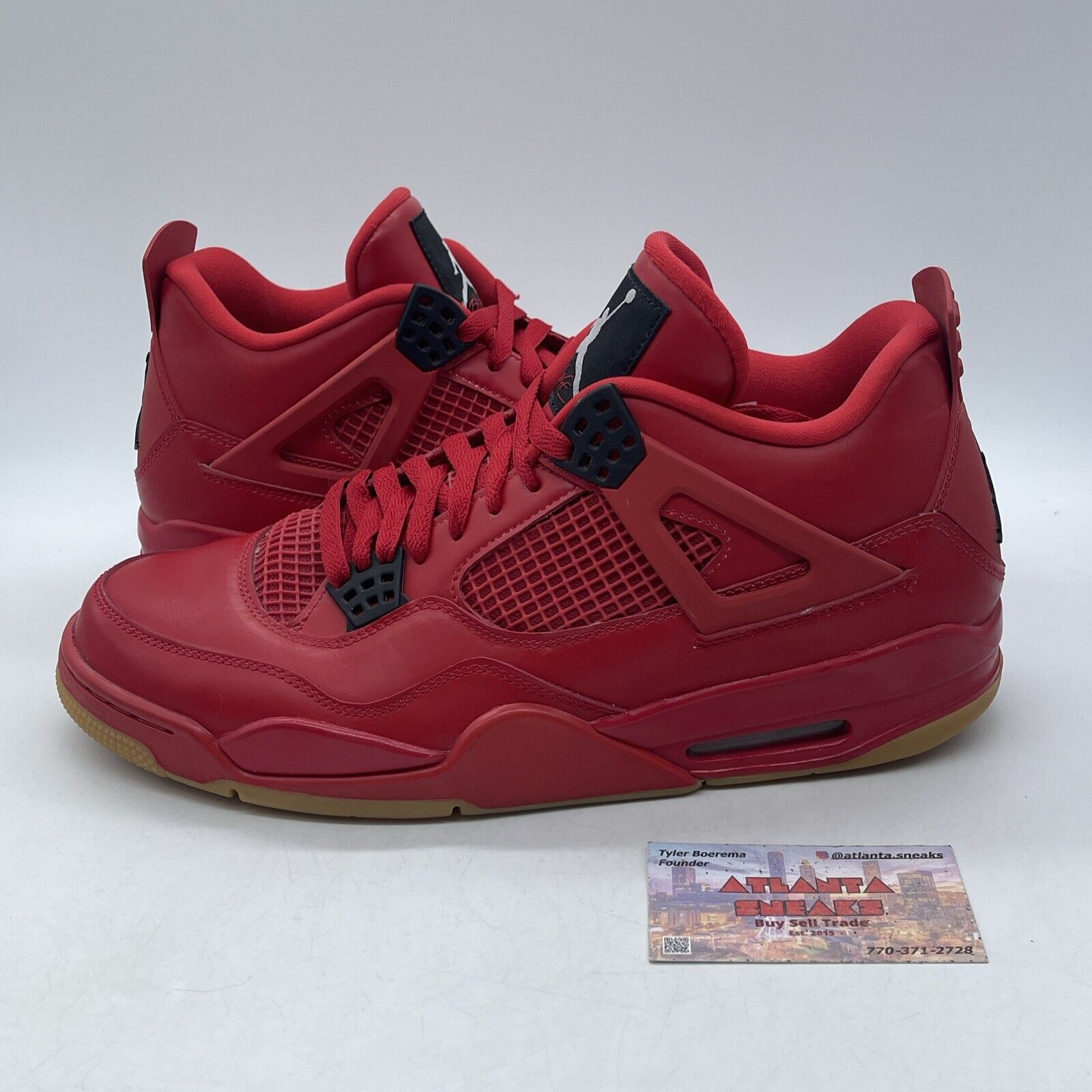 Size 13.5W - Air Jordan 4 Retro NRG Singles Day Red Black Leather (AV3914-600)