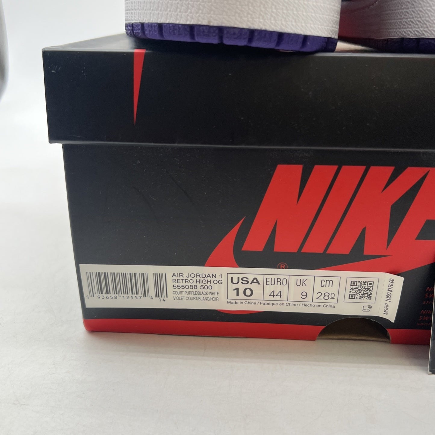 Size 10 - Air Jordan 1 Retro OG High Court Purple 2.0 (555088-500)