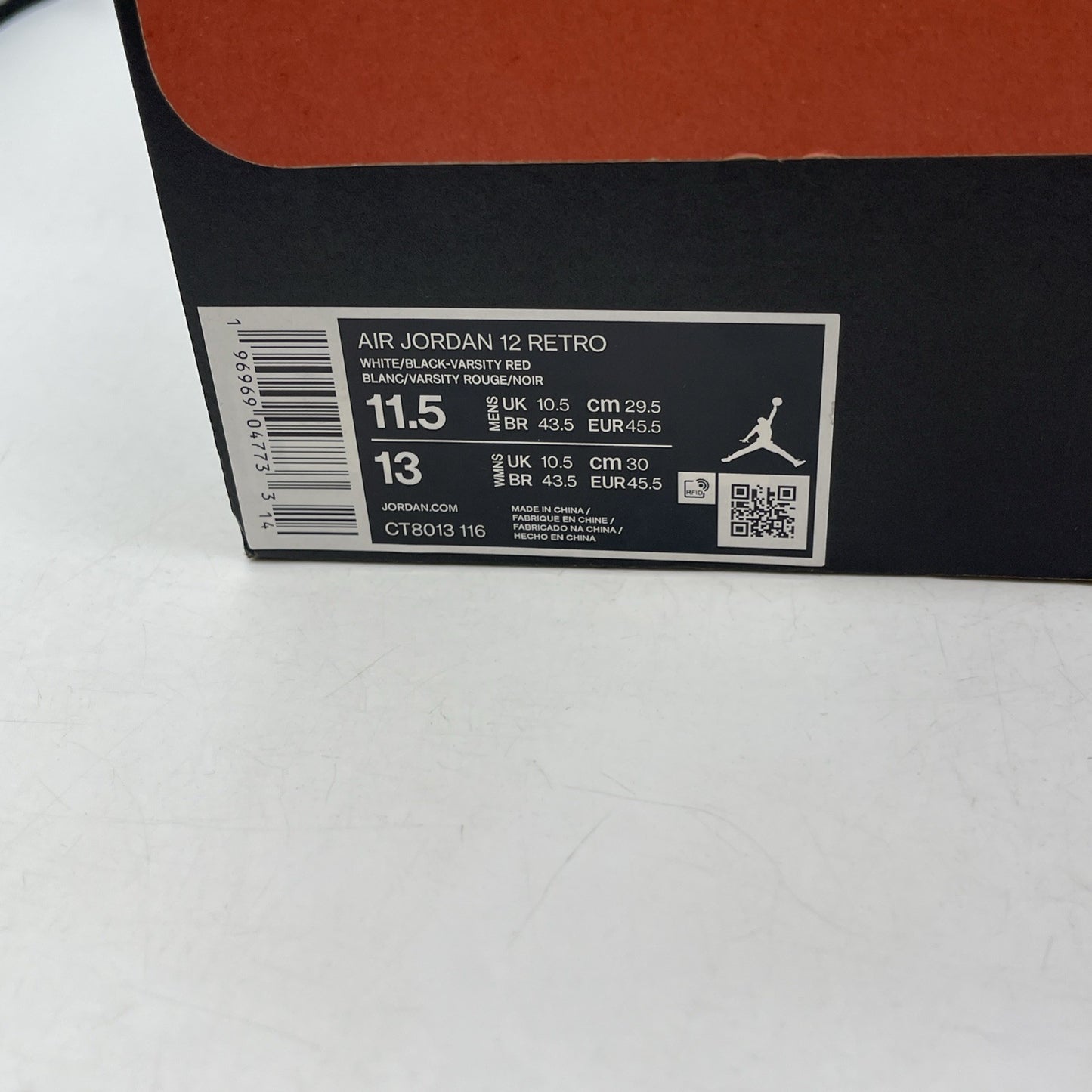 Size 11.5 - Jordan 12 Retro 2023 Mid Cherry White Red Leather (CT8013-116)