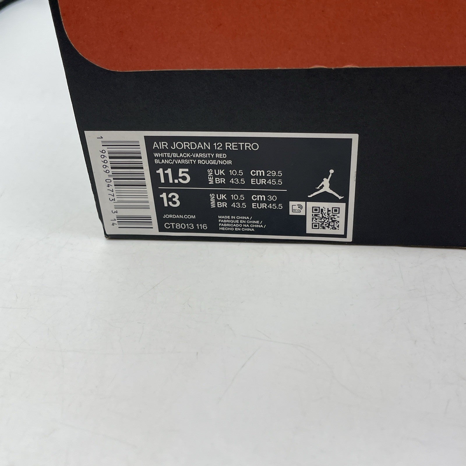 Size 11.5 - Jordan 12 Retro 2023 Mid Cherry White Red Leather (CT8013-116)