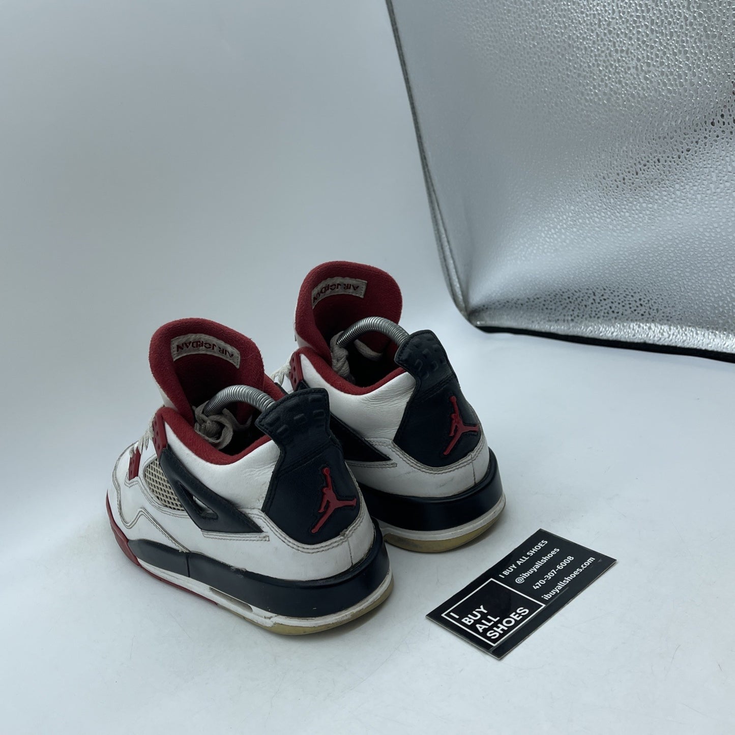Size 6Y - Jordan 4 Retro Fire Red 2012 White Black Leather (408452-110)