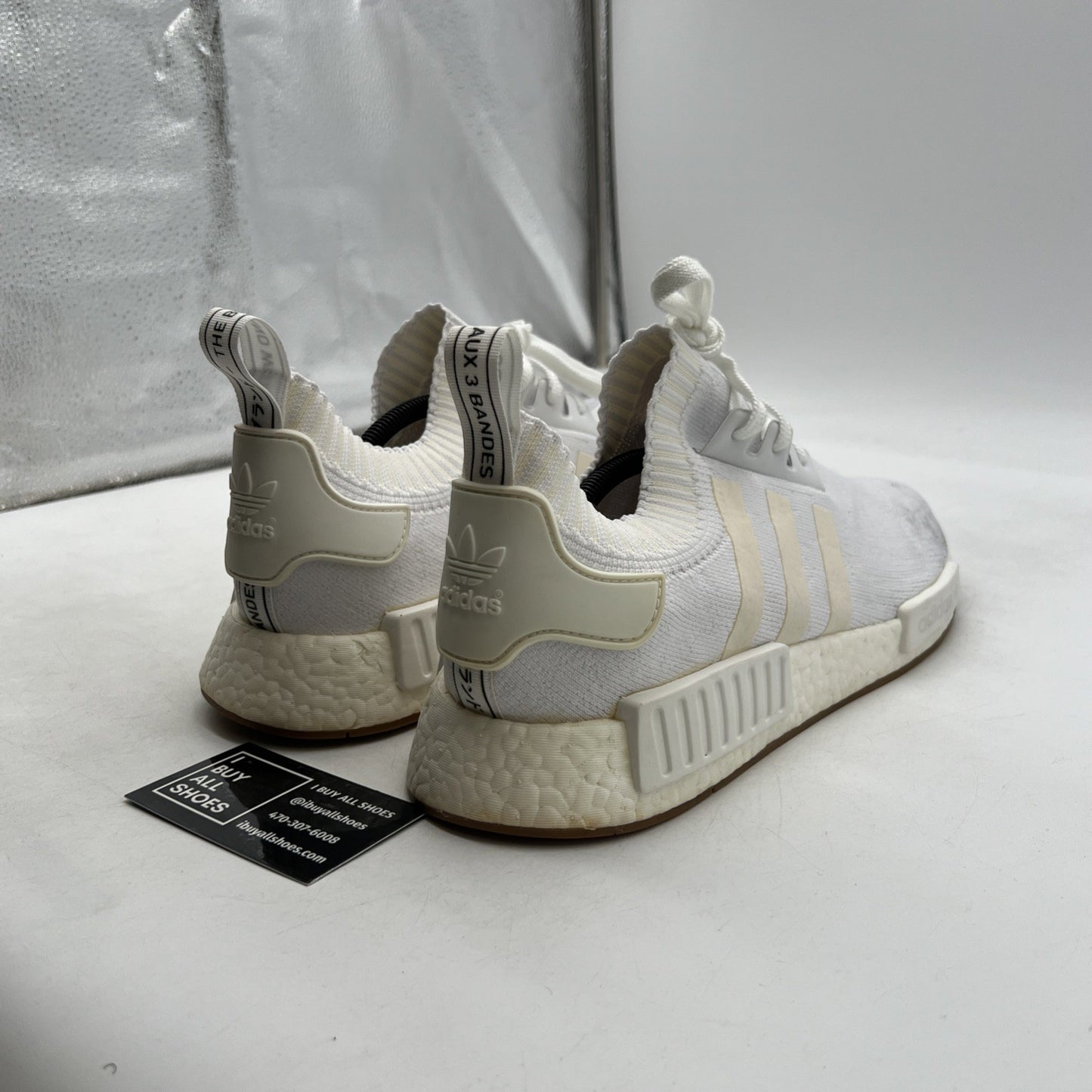 Size 13 - Adidas NMD_R1 Primeknit White Gum (BY1888)