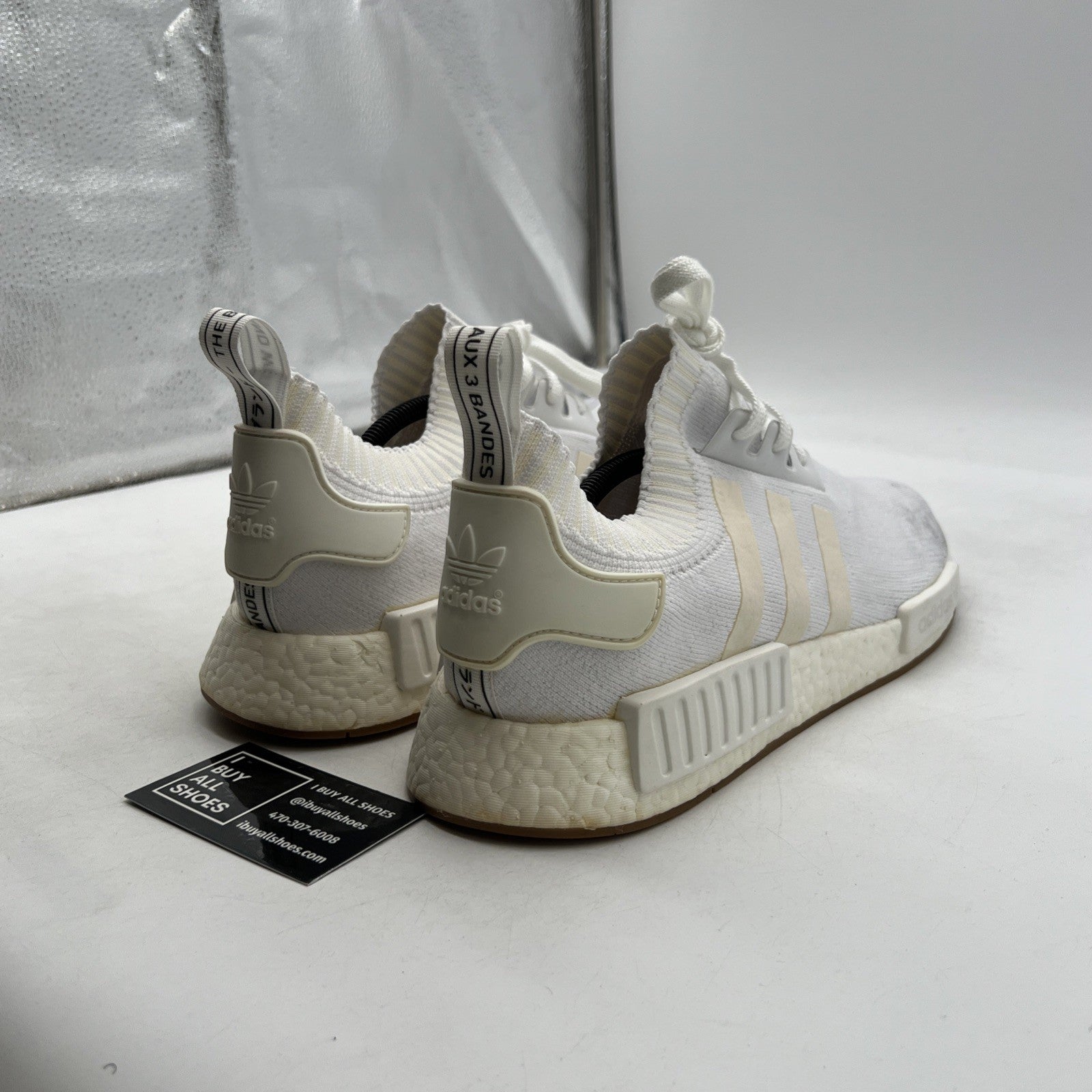 Size 13 - Adidas NMD_R1 Primeknit White Gum (BY1888)