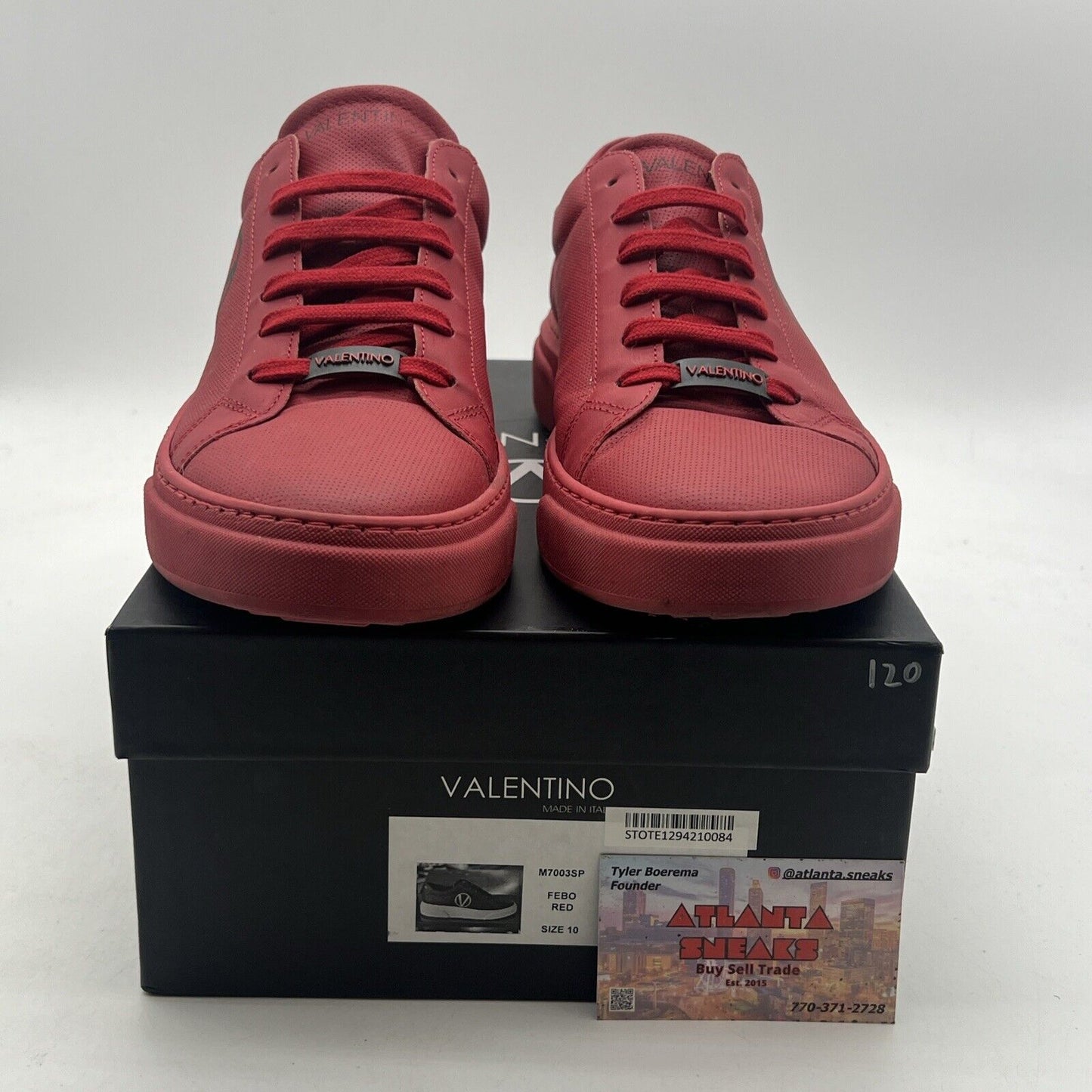 Size 10 - Valentino Petra Leather Platform Sneakers Triple Red