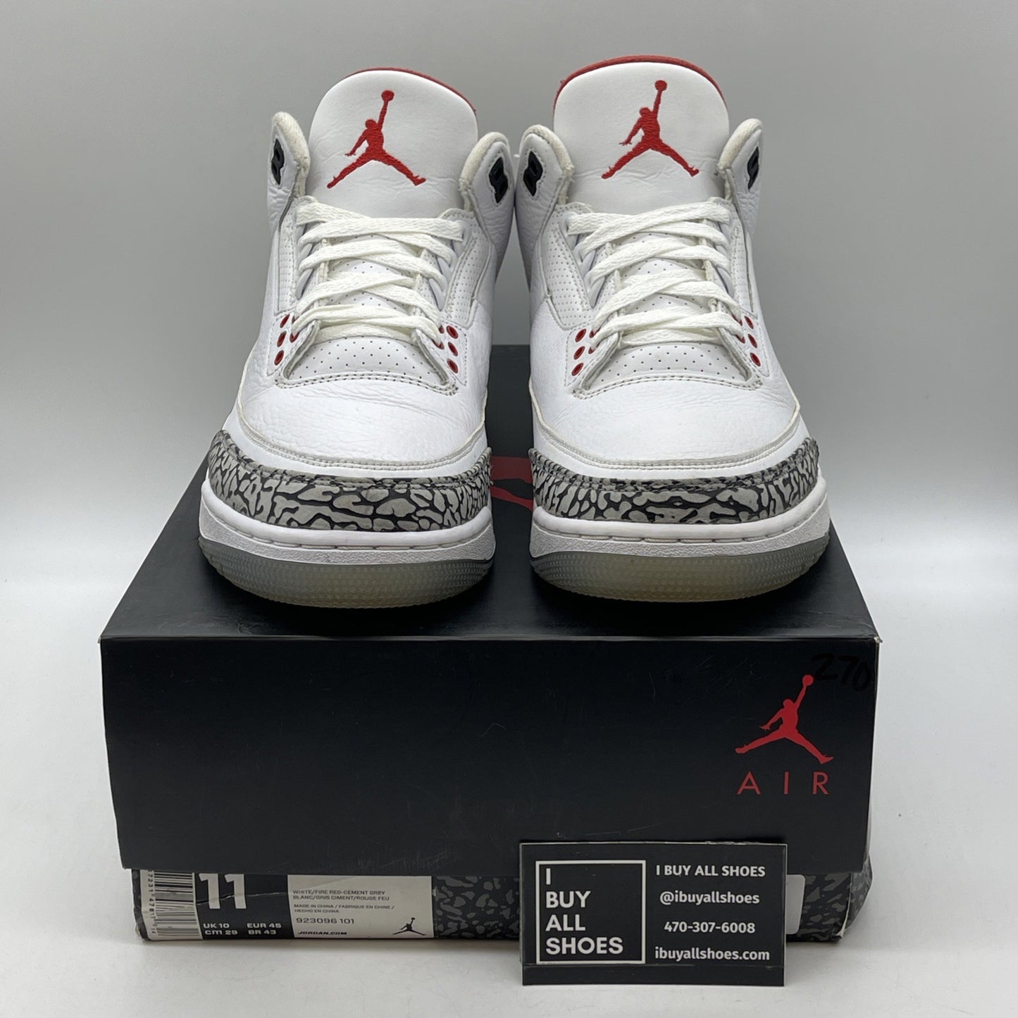 Size 11 - Air Jordan 3 Retro NRG Free Throw Line White Grey (923096-101)