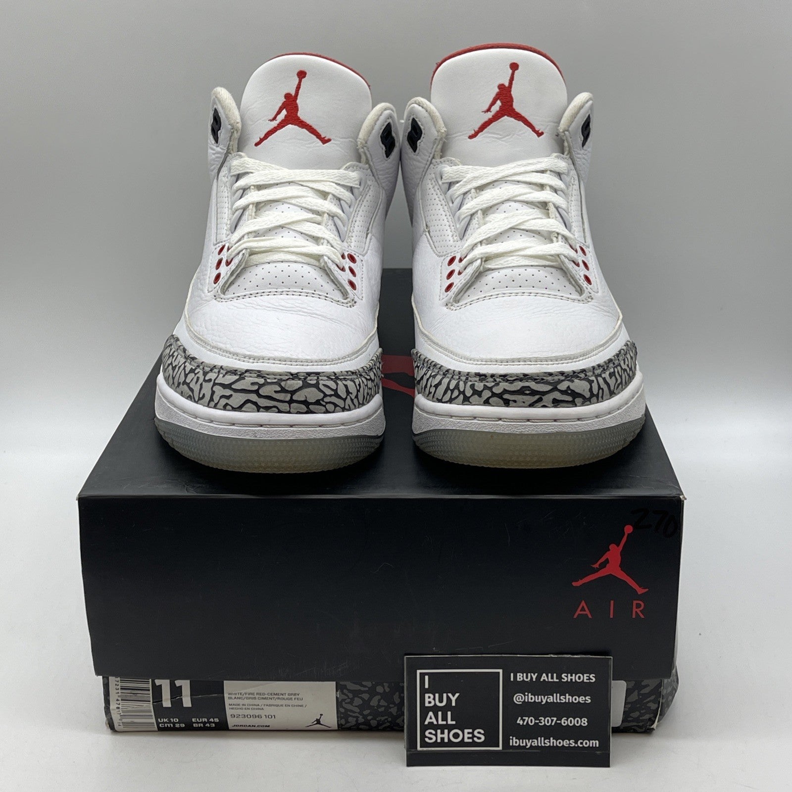 Size 11 - Air Jordan 3 Retro NRG Free Throw Line White Grey (923096-101)