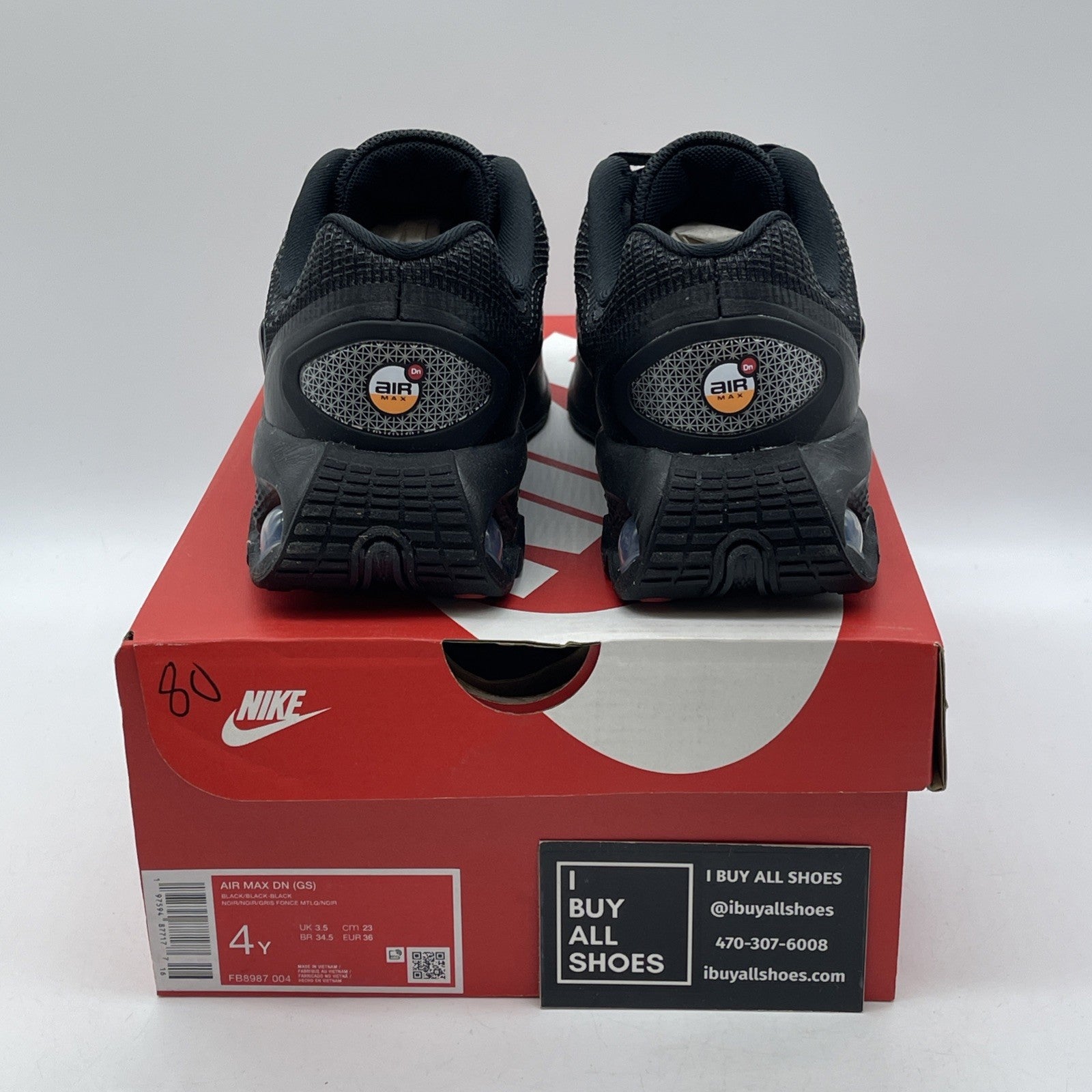 Size 4Y - Nike Air Max DN Black Suede Leather (FB8987 004)