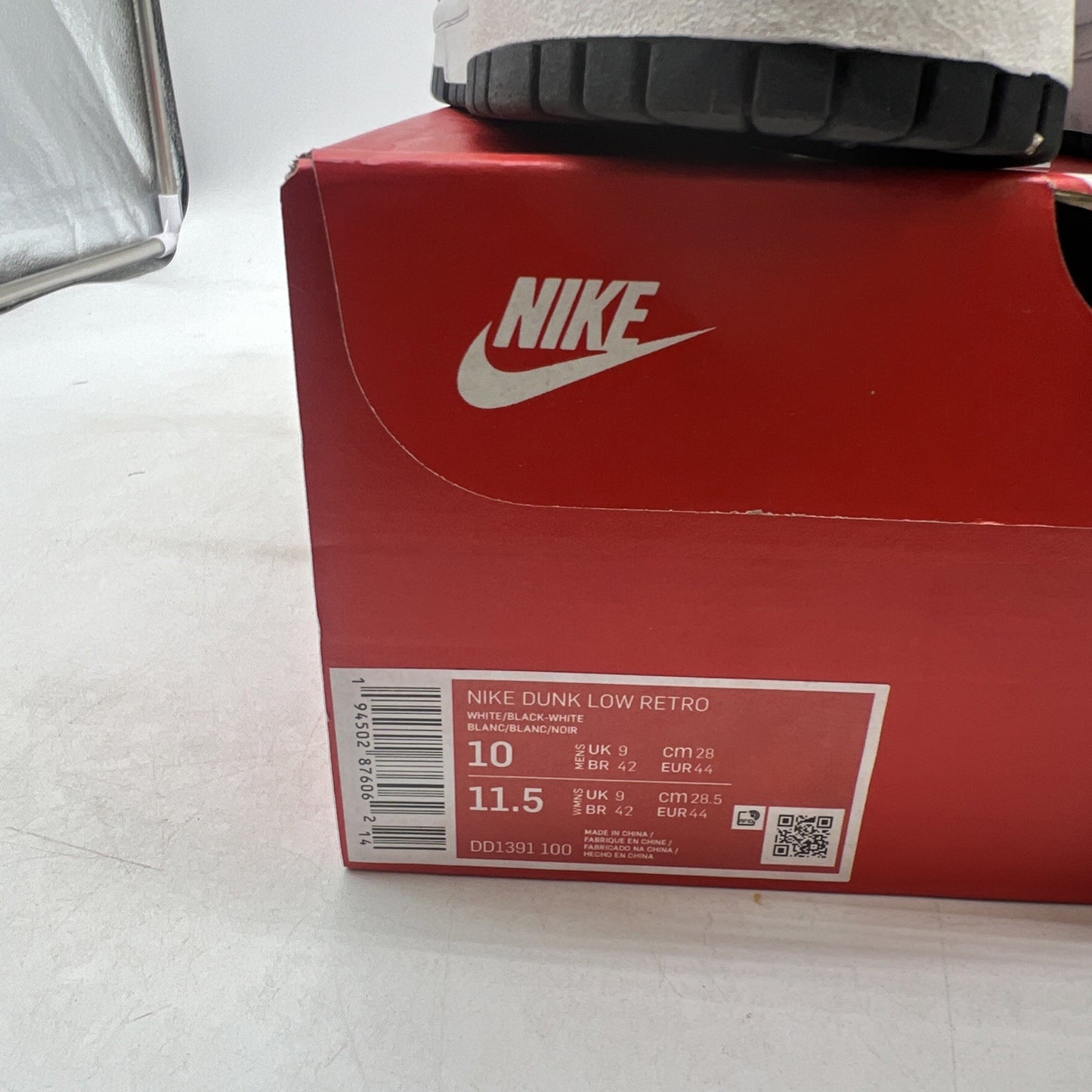 Size 10 - Nike Dunk Low Black White (DD1391-100)