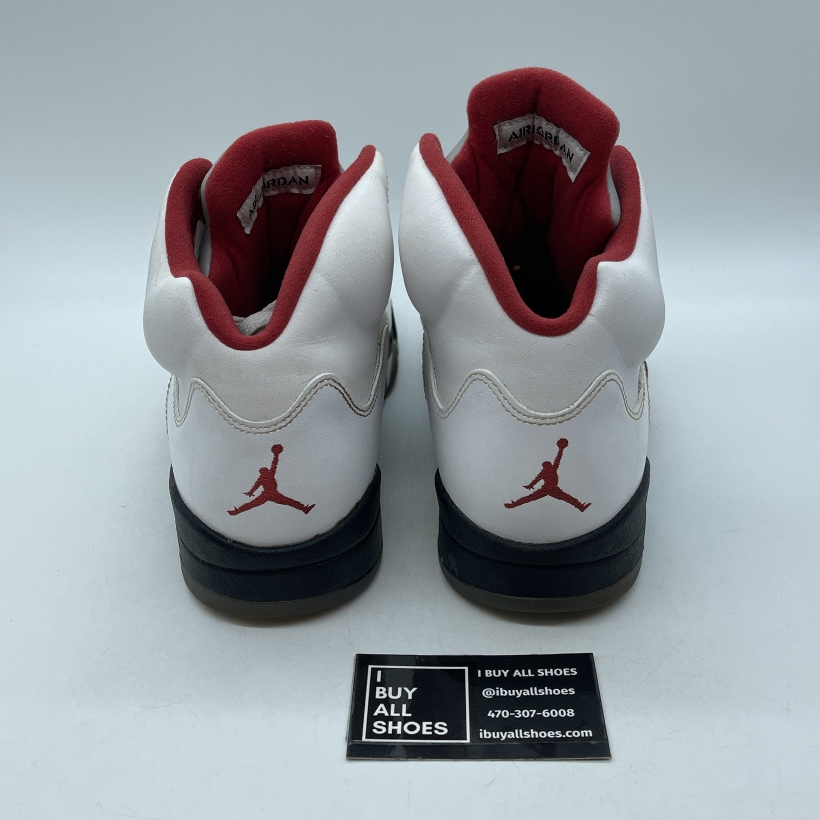 Size 10.5 - Air Jordan 5 Retro 2013 White Fire Red Leather (136027-100)
