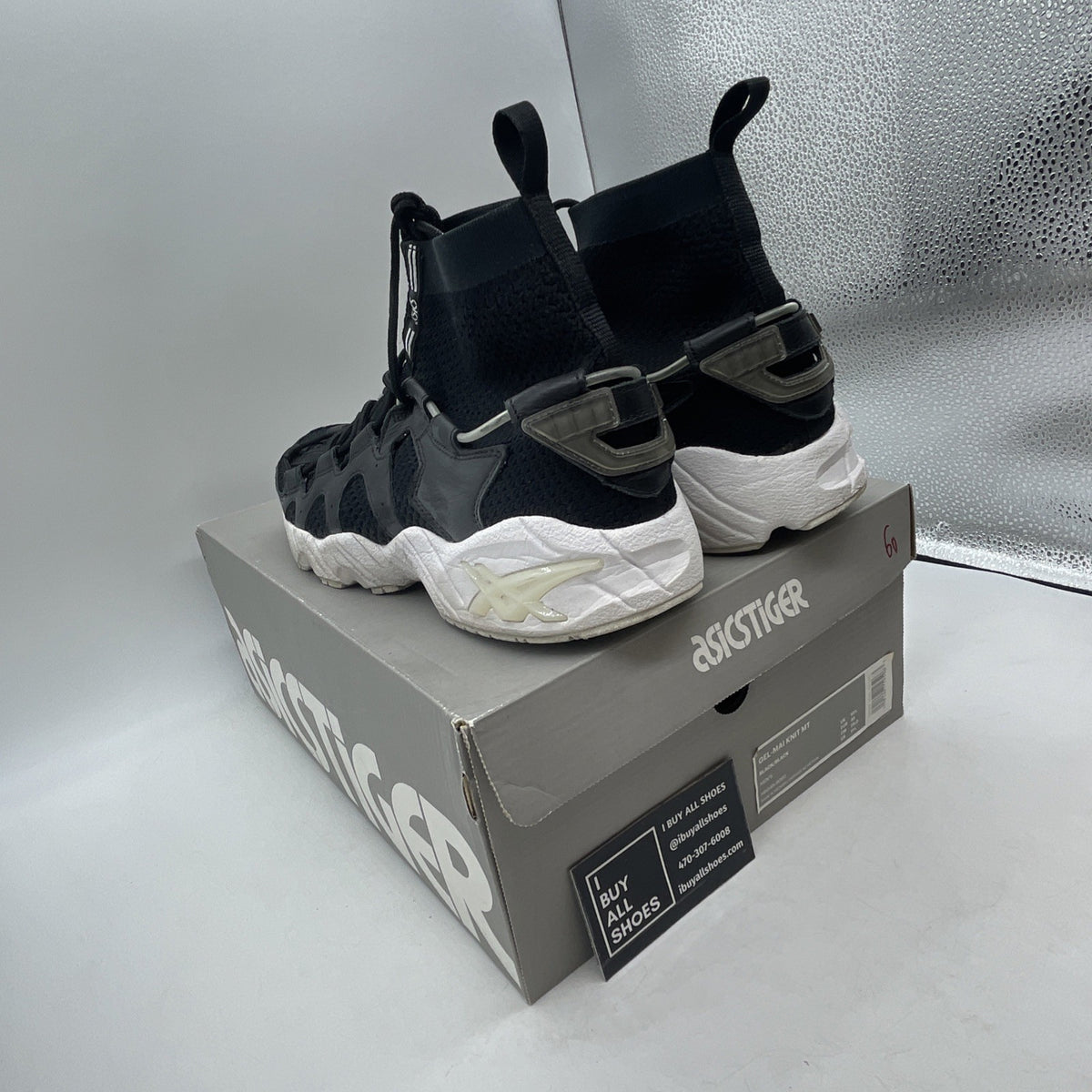 Size 11.5 - Asics Gel Kayano Trainer Knit Black White (H8G4N)