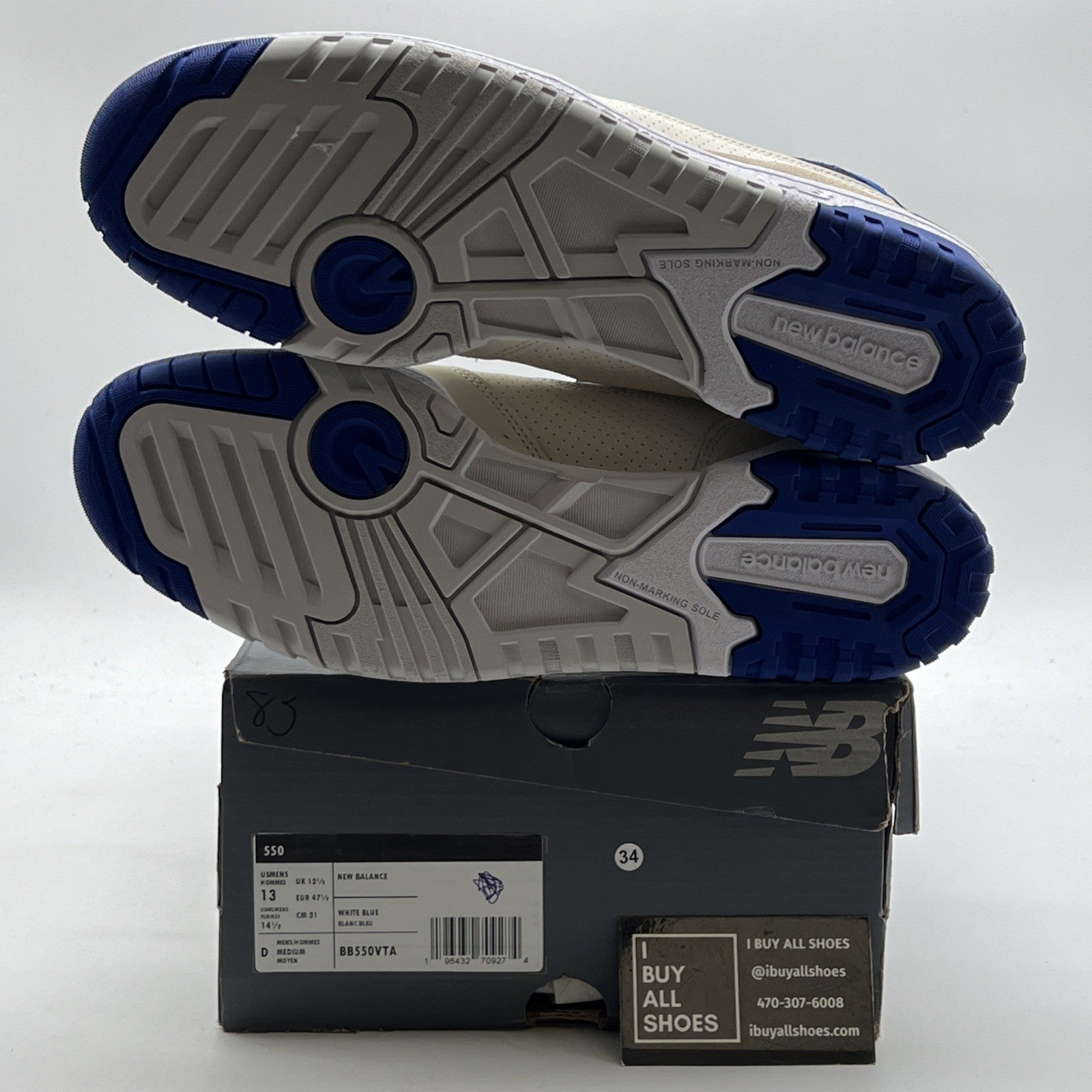 Size 13 - New Balance 550 Sea Salt Team Royal (BB550VTA)
