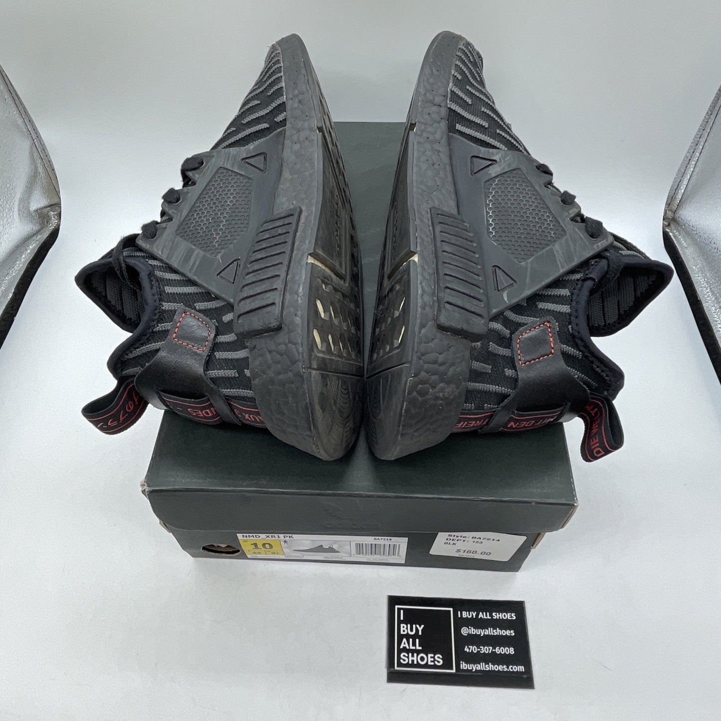 Size 10 - adidas NMD_XR1 Primeknit Triple Black Suede Leather (BA7214)
