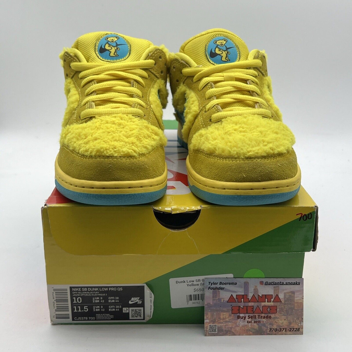 Size 10 - Nike Dunk Low SB x Grateful Dead Yellow Bear (CJ5378-700)